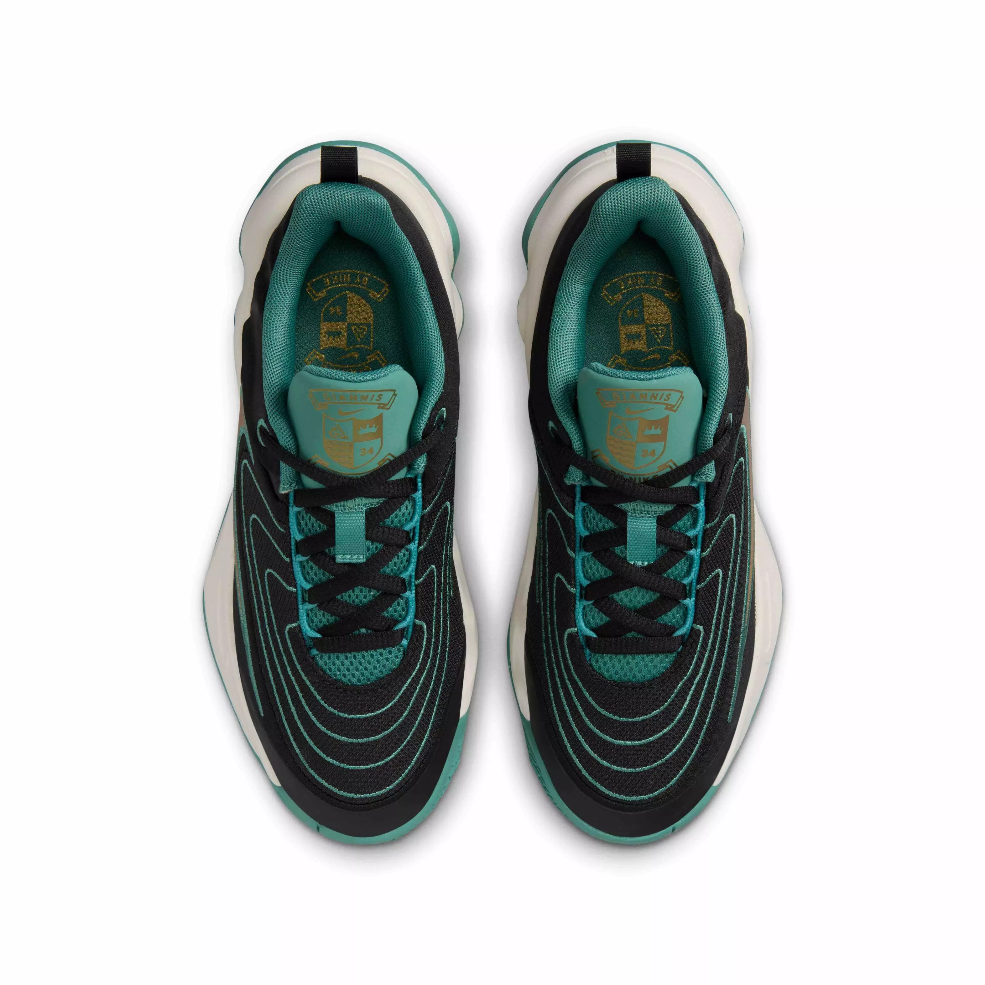 Nike Giannis Immortality 4 "Black/Bicoastal/Pale Ivory/Gold" Grade School Boys' Basketball Shoe - BLACK/BICOASTAL/IVORY/GOLD