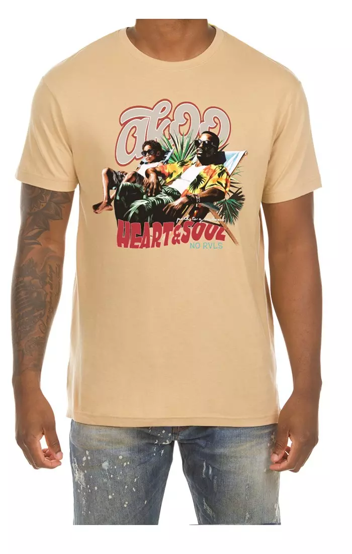 AKOO Men's Beachside Short Sleeve Graphic Tee - SAND