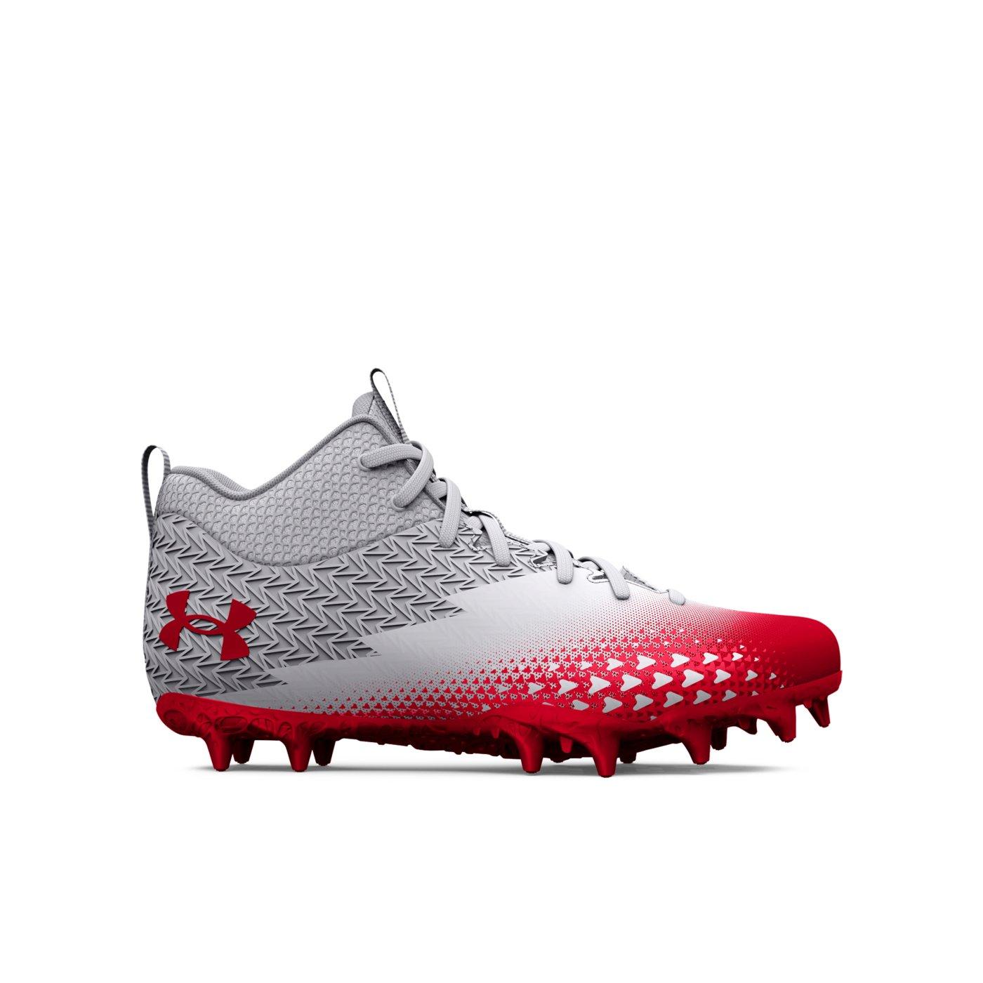 Under Armour Men's Spotlight Clone MC Le Football Cleats - White, Red & Royal - 1 Each