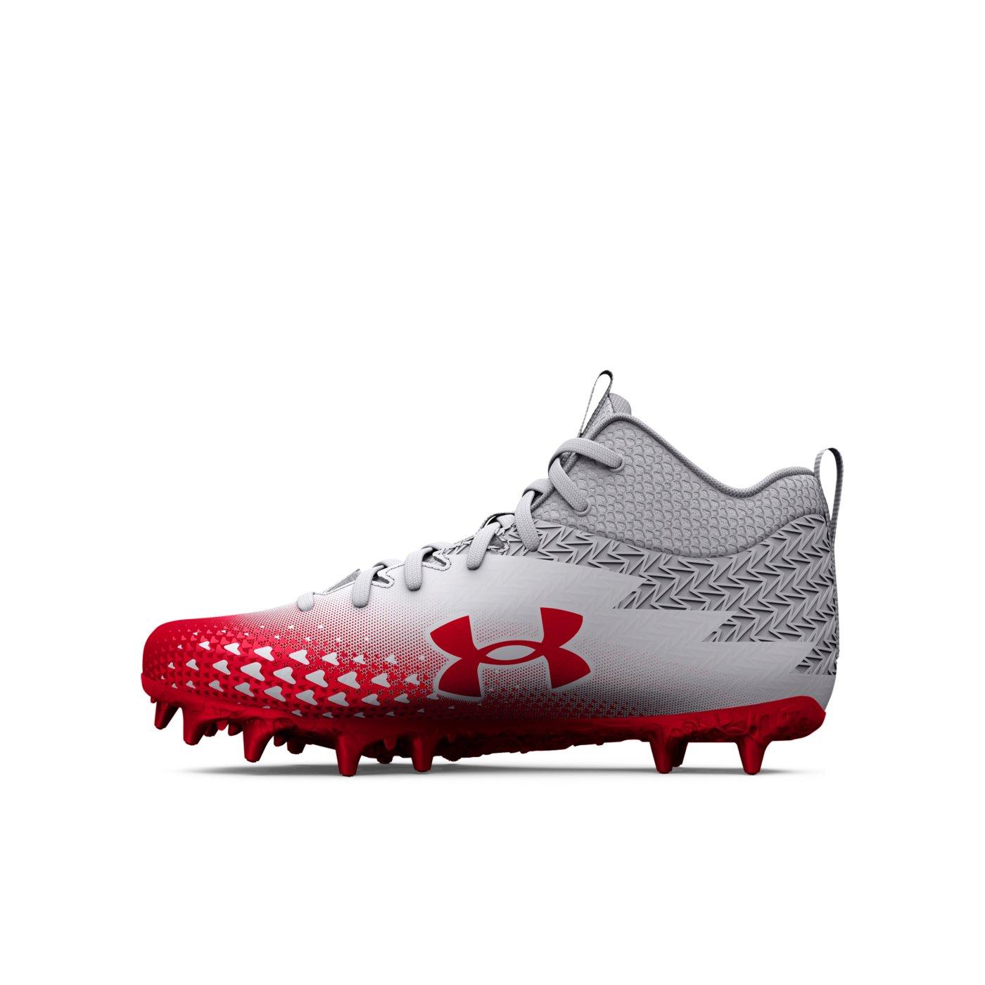 Under Armour Men's Spotlight Clone MC Le Football Cleats - White, Red & Royal - 1 Each