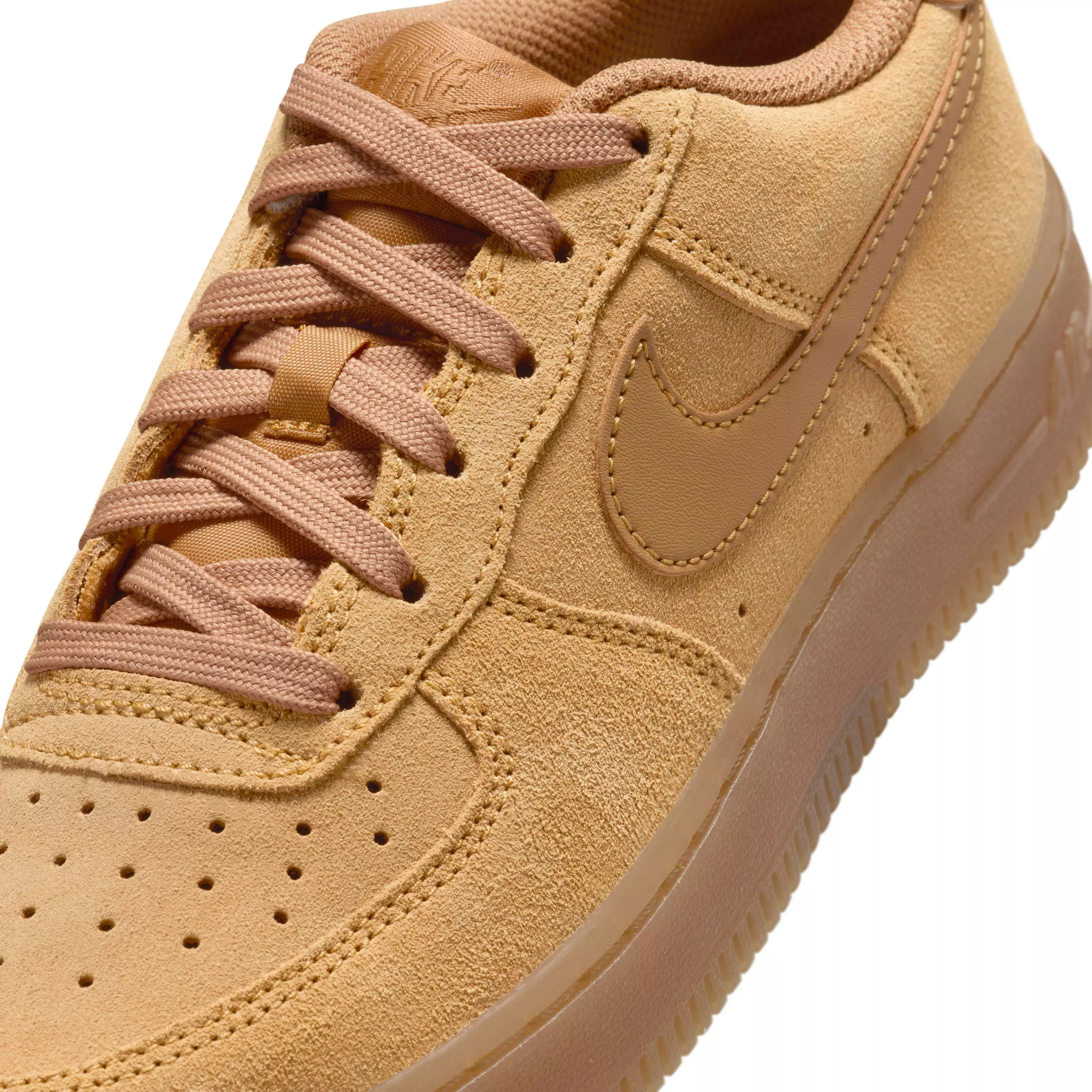 Nike Air Force 1 "Wheat/Gum Light Brown/Wheat" Grade School Boys' Shoe - WHEAT/LT BROWN/WHEAT