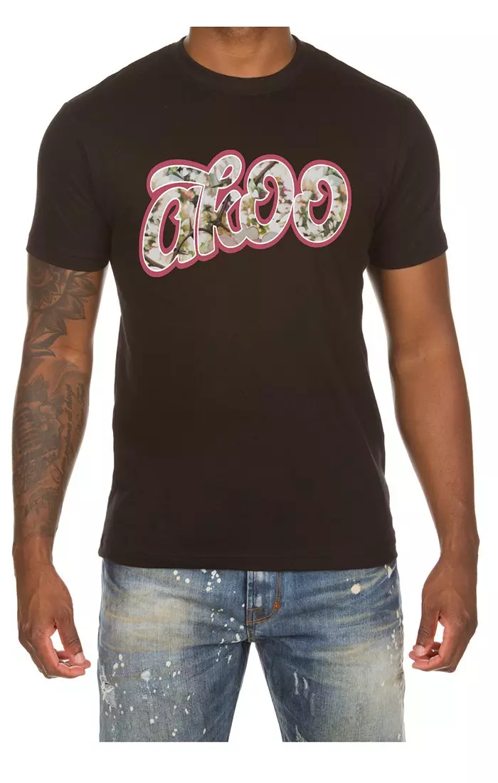 AKOO Men's Florals Short Sleeve Graphic Tee - BLACK