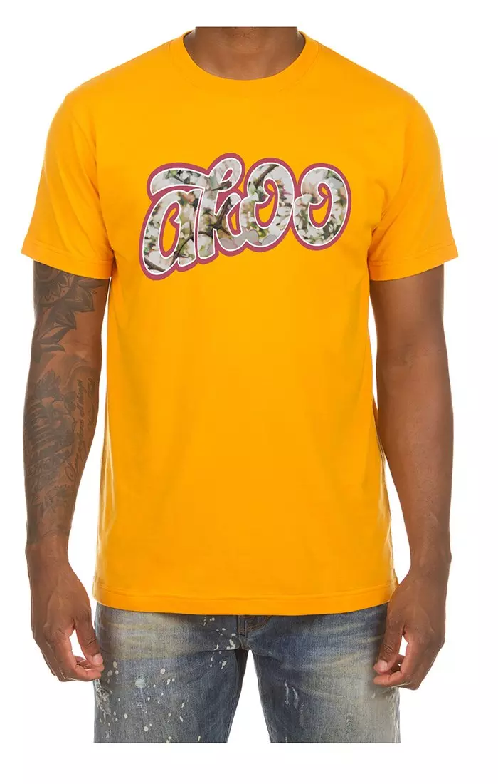AKOO Men's Florals Short Sleeve Graphic Tee - GOLD
