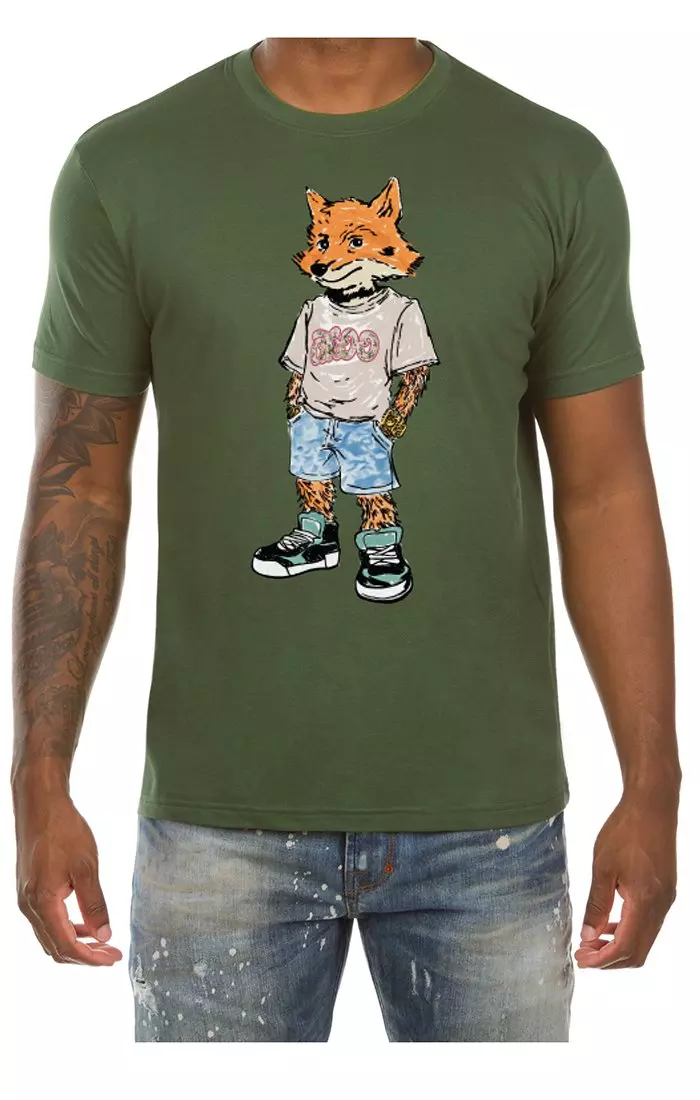 AKOO Men's Floral Slick Short Sleeve Graphic Tee - GREEN