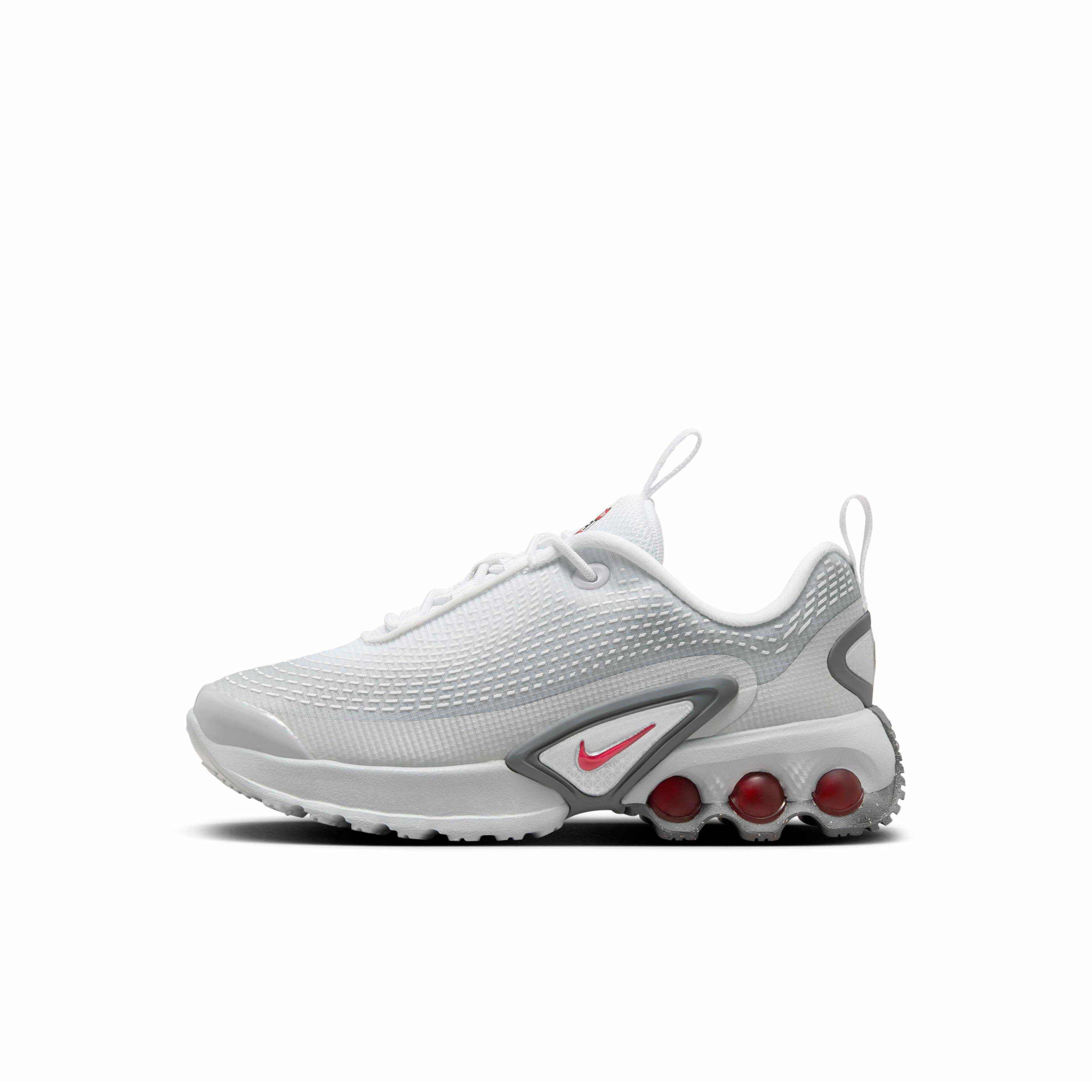 Nike Air Max Dn "Light Smoke Grey/White/Smoke Grey/University Red" Preschool Boys' Shoe - LT GREY/WHITE/GREY/RED Thumbnail View 2