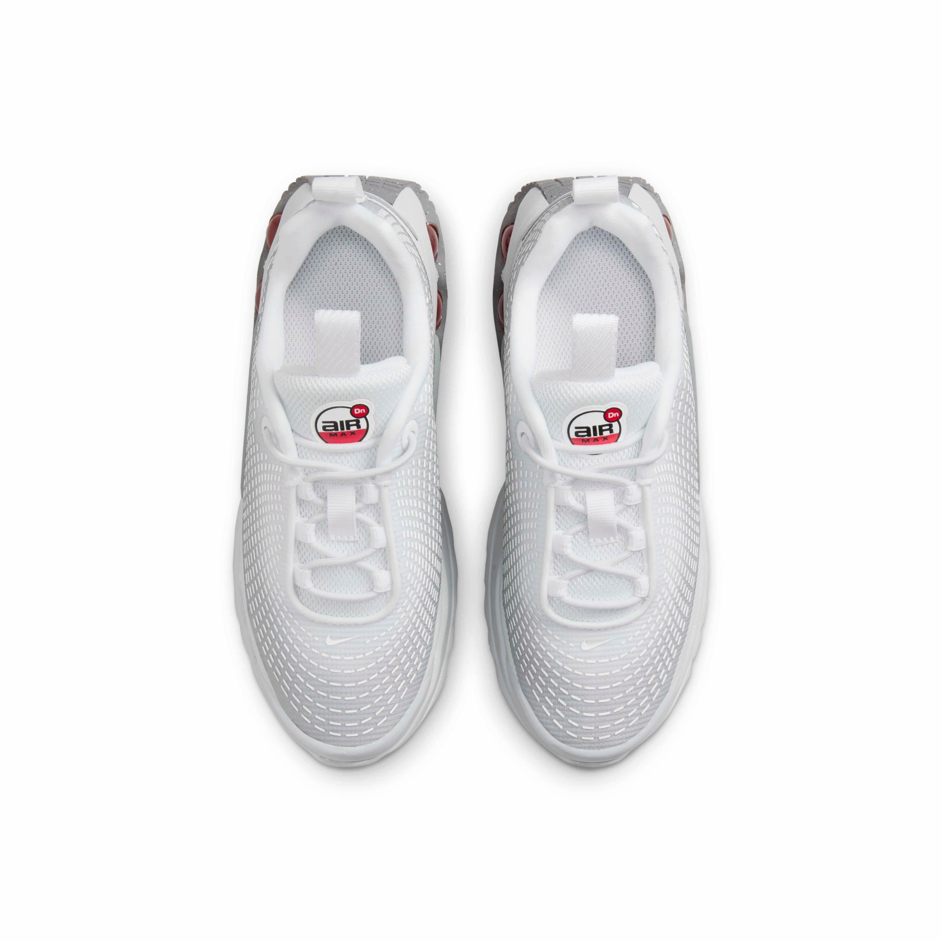 Nike Air Max Dn "Light Smoke Grey/White/Smoke Grey/University Red" Preschool Boys' Shoe - LT GREY/WHITE/GREY/RED Thumbnail View 4