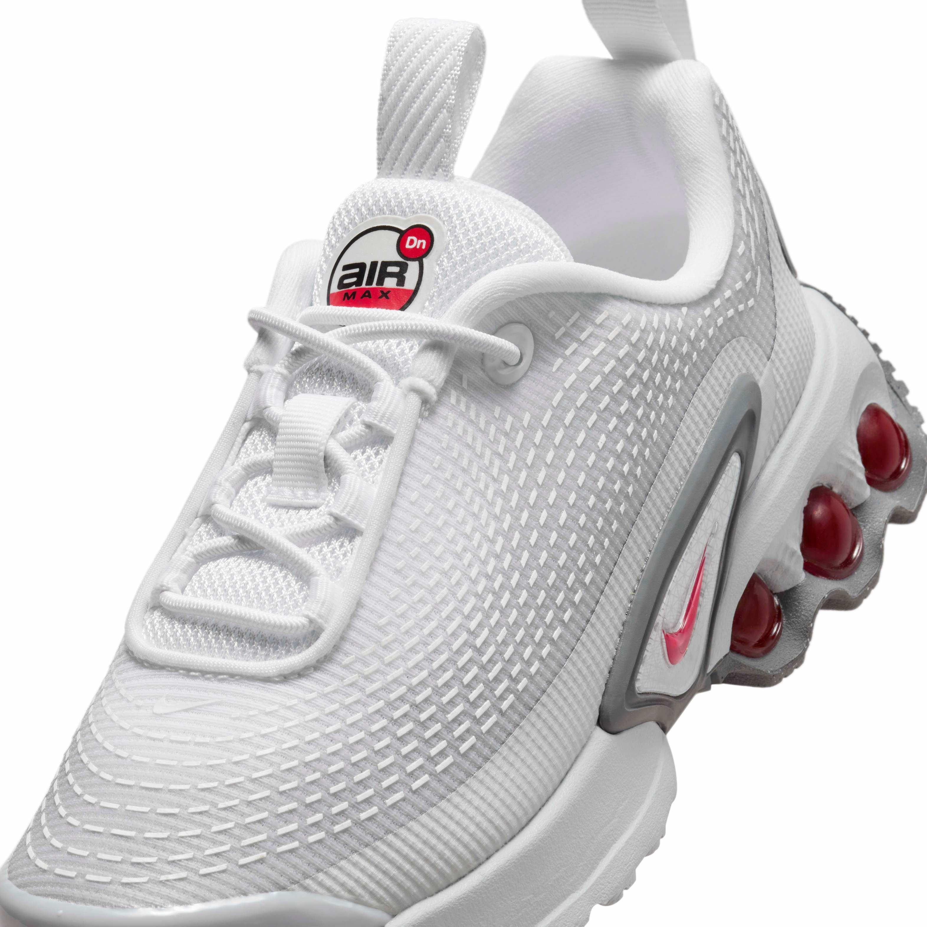 Nike Air Max Dn "Light Smoke Grey/White/Smoke Grey/University Red" Preschool Boys' Shoe - LT GREY/WHITE/GREY/RED Thumbnail View 7