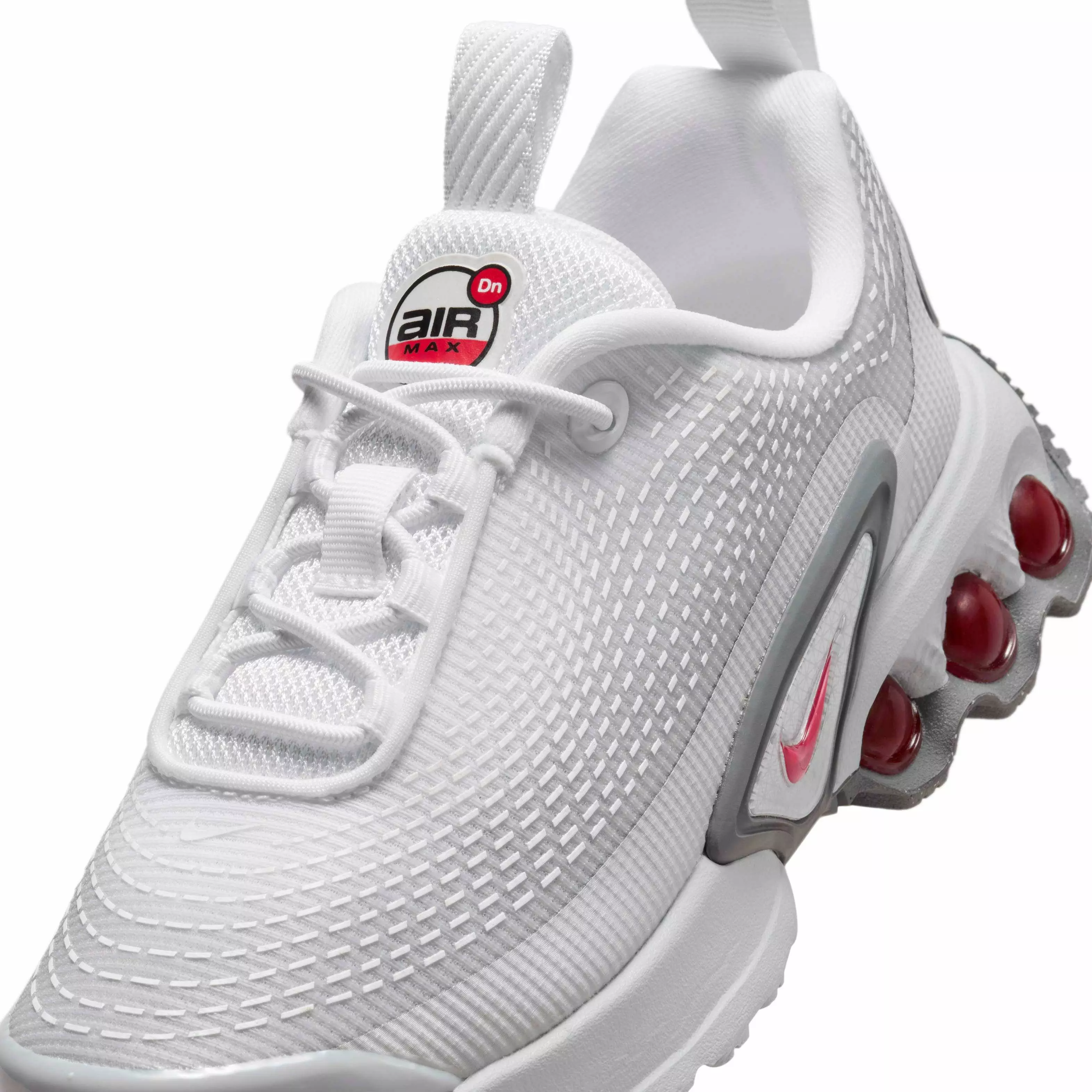 Nike Air Max Dn "Light Smoke Grey/White/Smoke Grey/University Red" Preschool Boys' Shoe - LT GREY/WHITE/GREY/RED