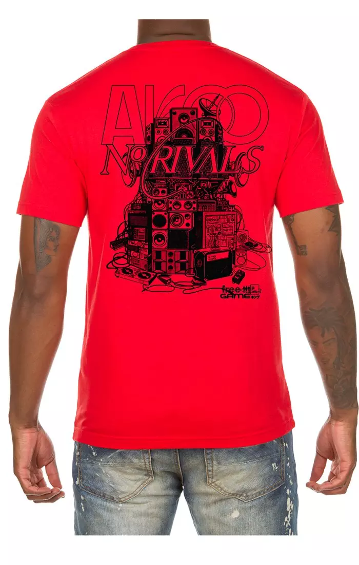 AKOO Men's Soundwave Short Sleeve Graphic Tee - RED