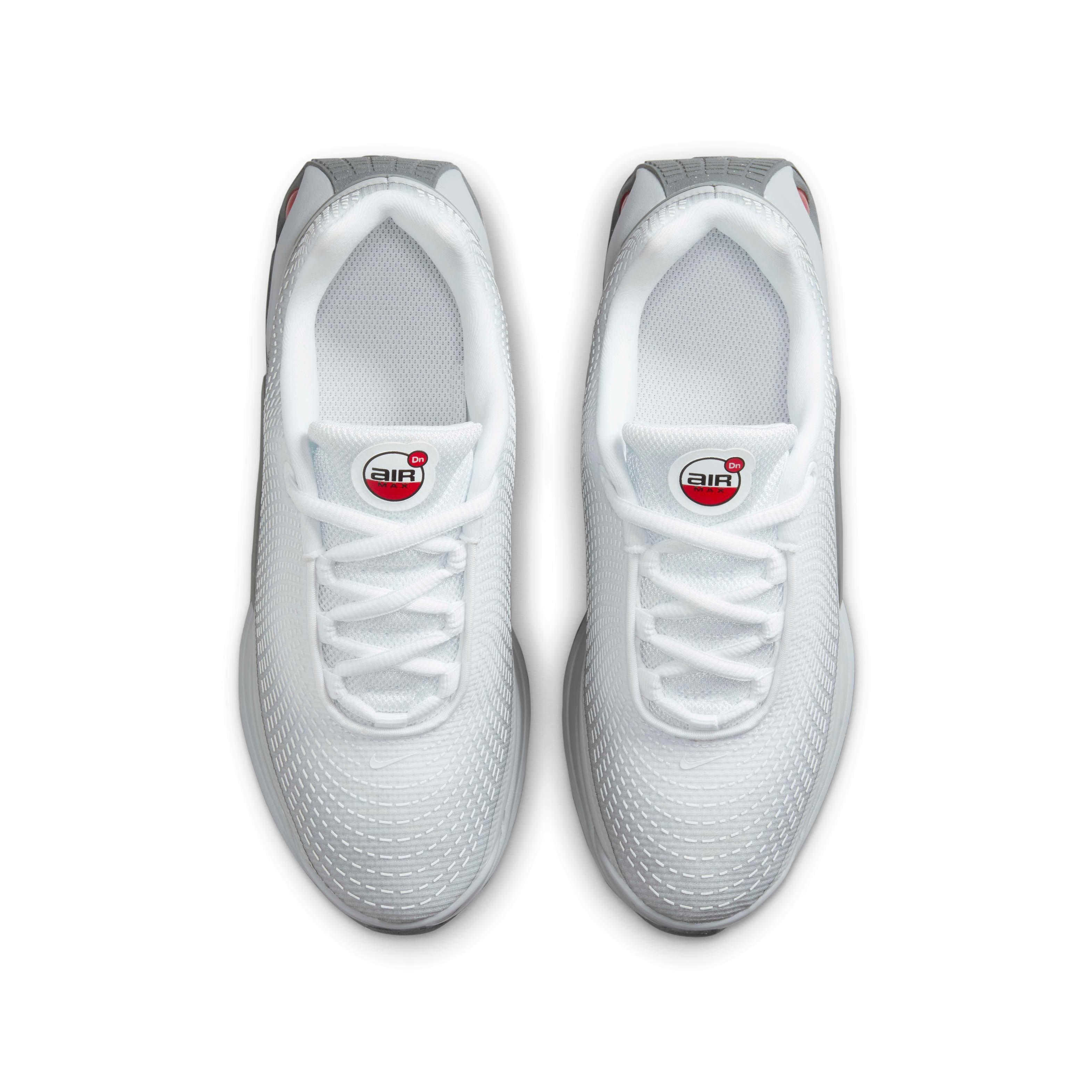 Nike Air Max Dn "Light Smoke Grey/White/Smoke Grey/University Red" Grade School Boys' Shoe - LT GREY/WHITE/GREY/RED Thumbnail View 4