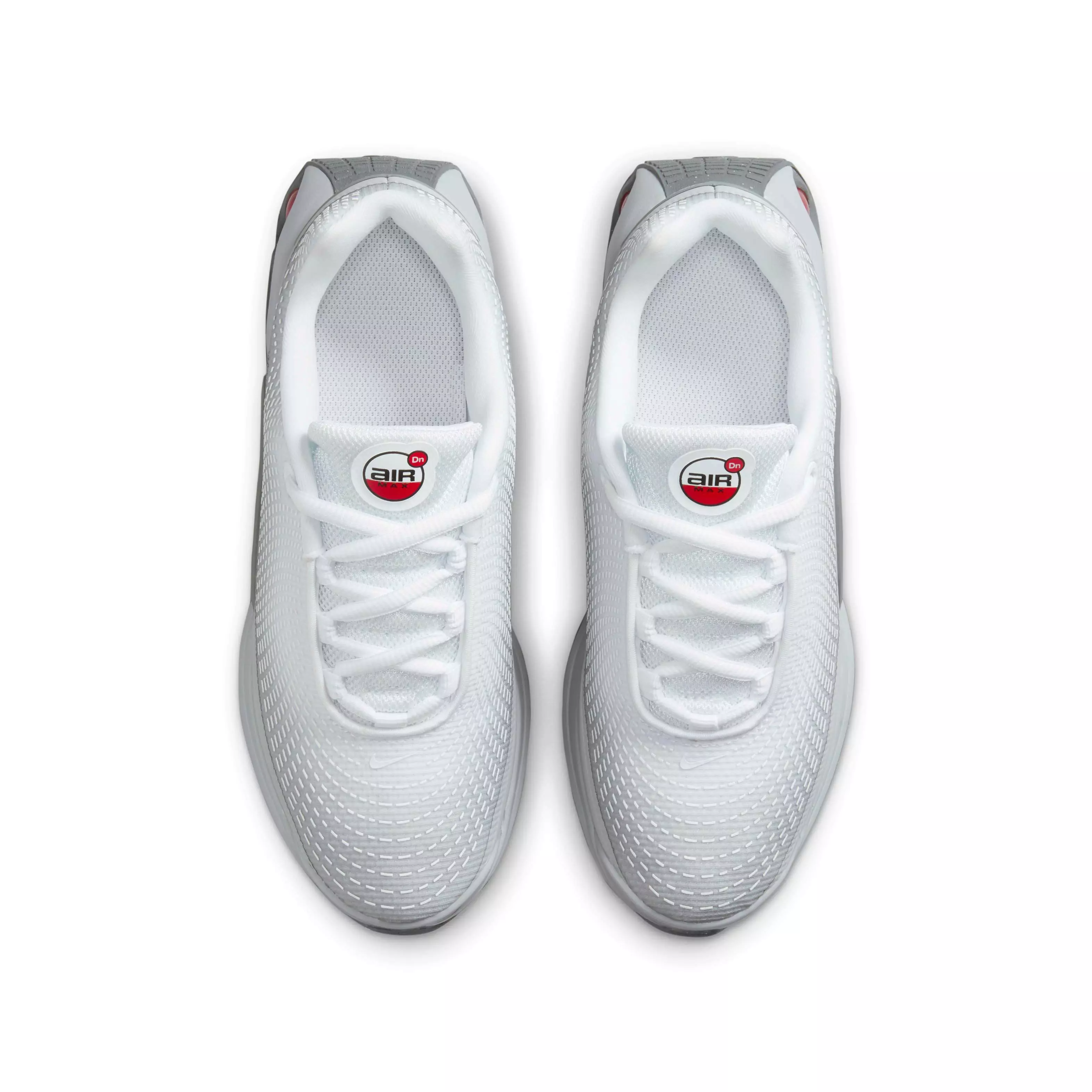 Nike Air Max Dn "Light Smoke Grey/White/Smoke Grey/University Red" Grade School Boys' Shoe - LT GREY/WHITE/GREY/RED