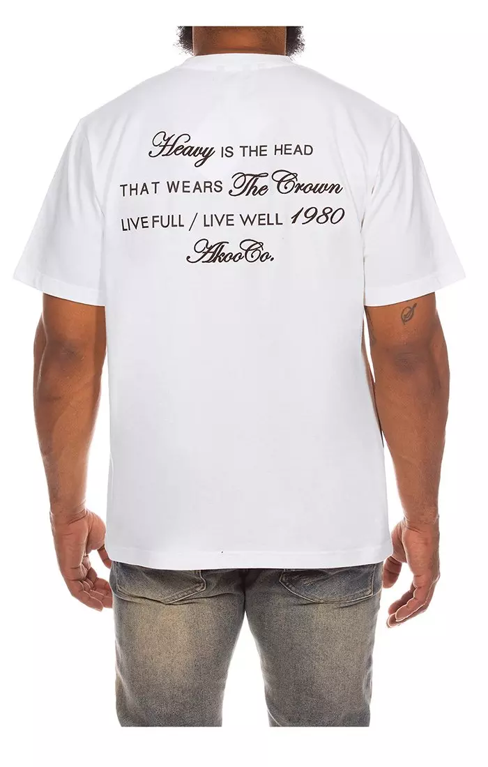 AKOO Men's Crown Graphic Tee - WHITE