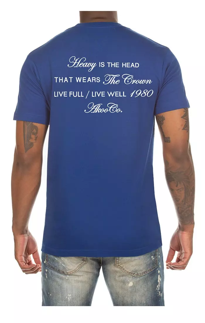 AKOO Men's Crown Graphic Tee - BLUE