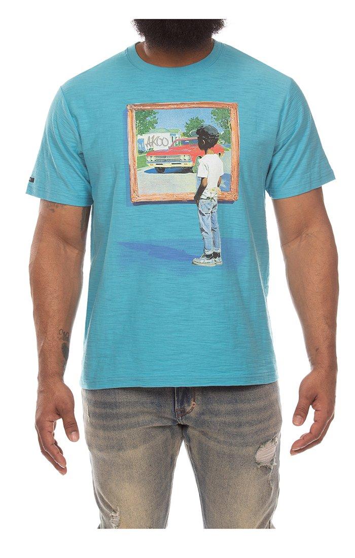 AKOO Men's Gallery Graphic Tee - BLUE Thumbnail View 1