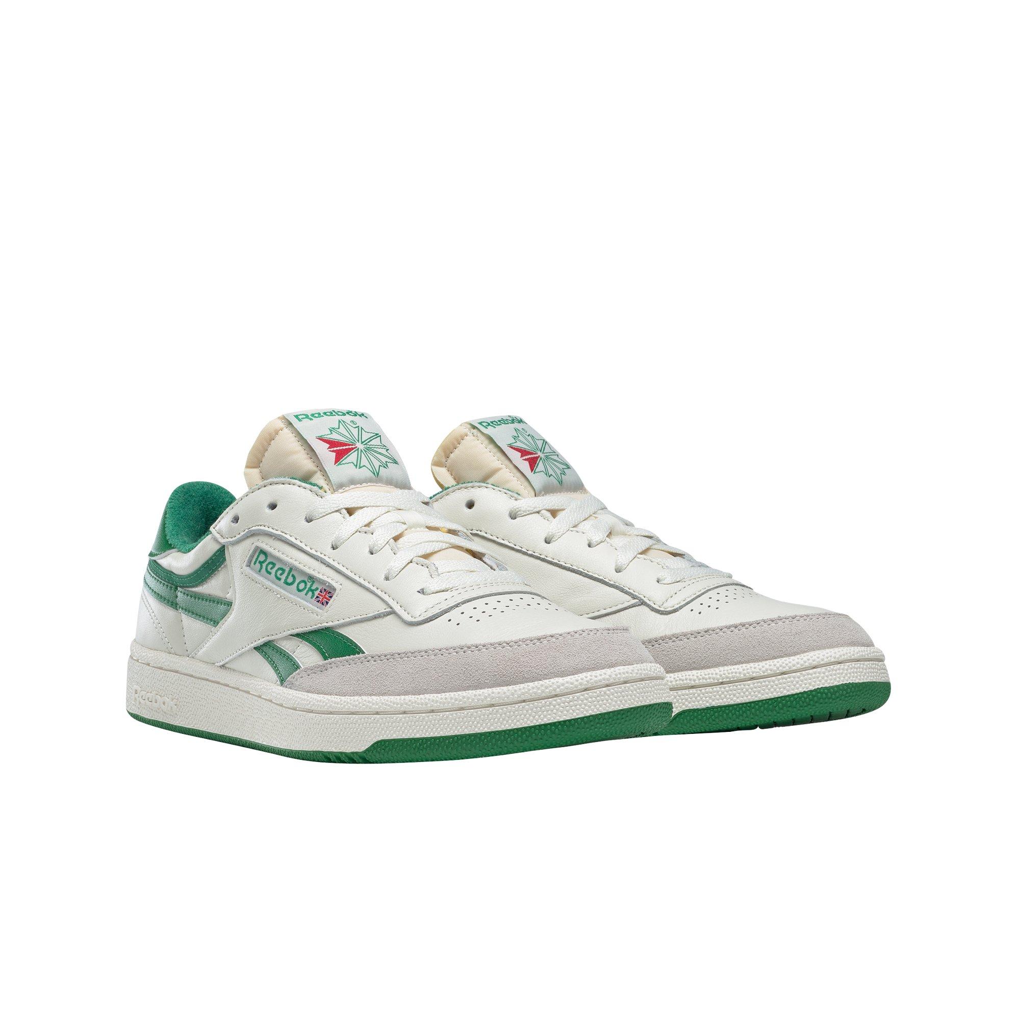 Womens White & Green Reebok Club C Revenge Trainers