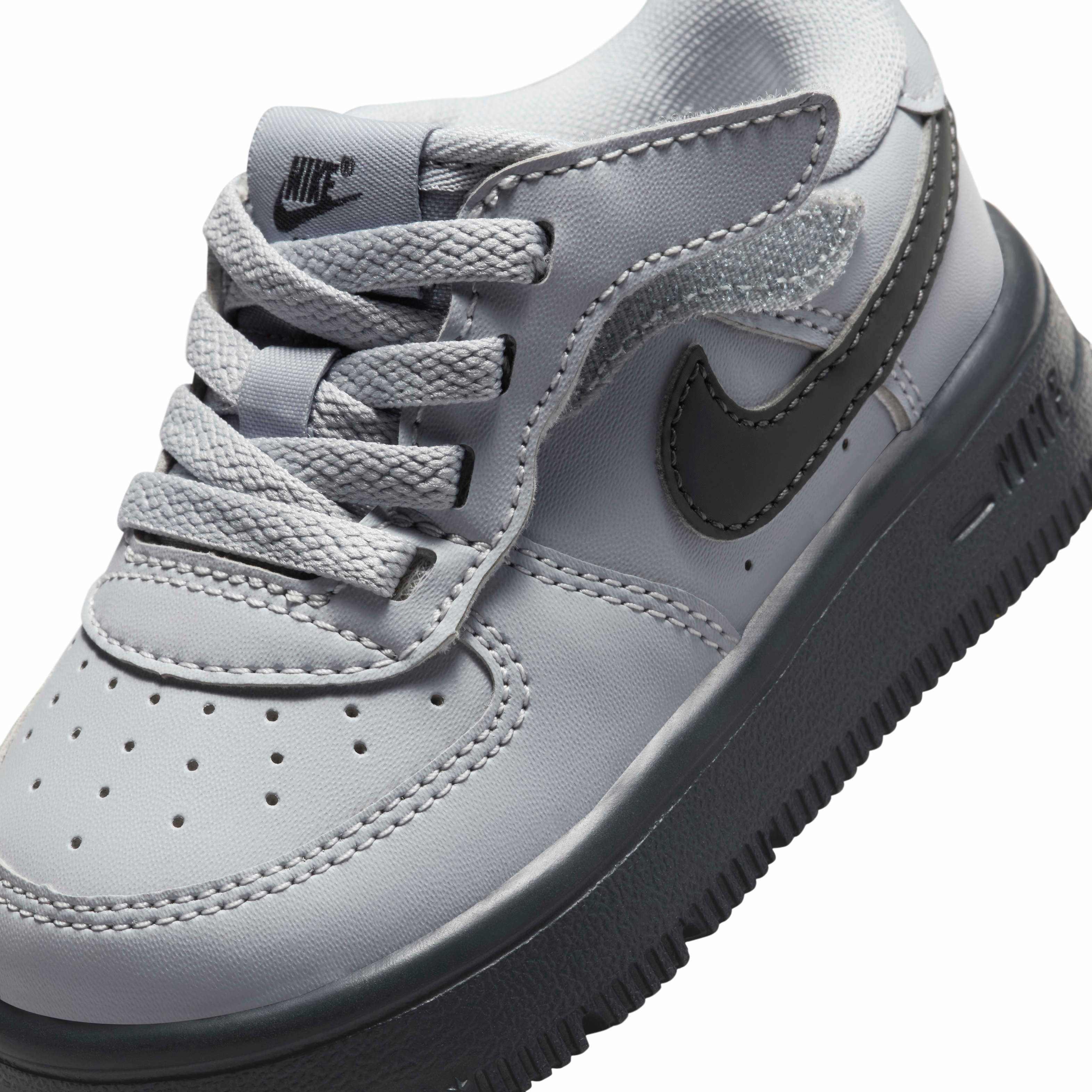 Nike Force 1 Low EasyOn Infant Boys' "Wolf Grey/Dark Smoke Grey" Shoe