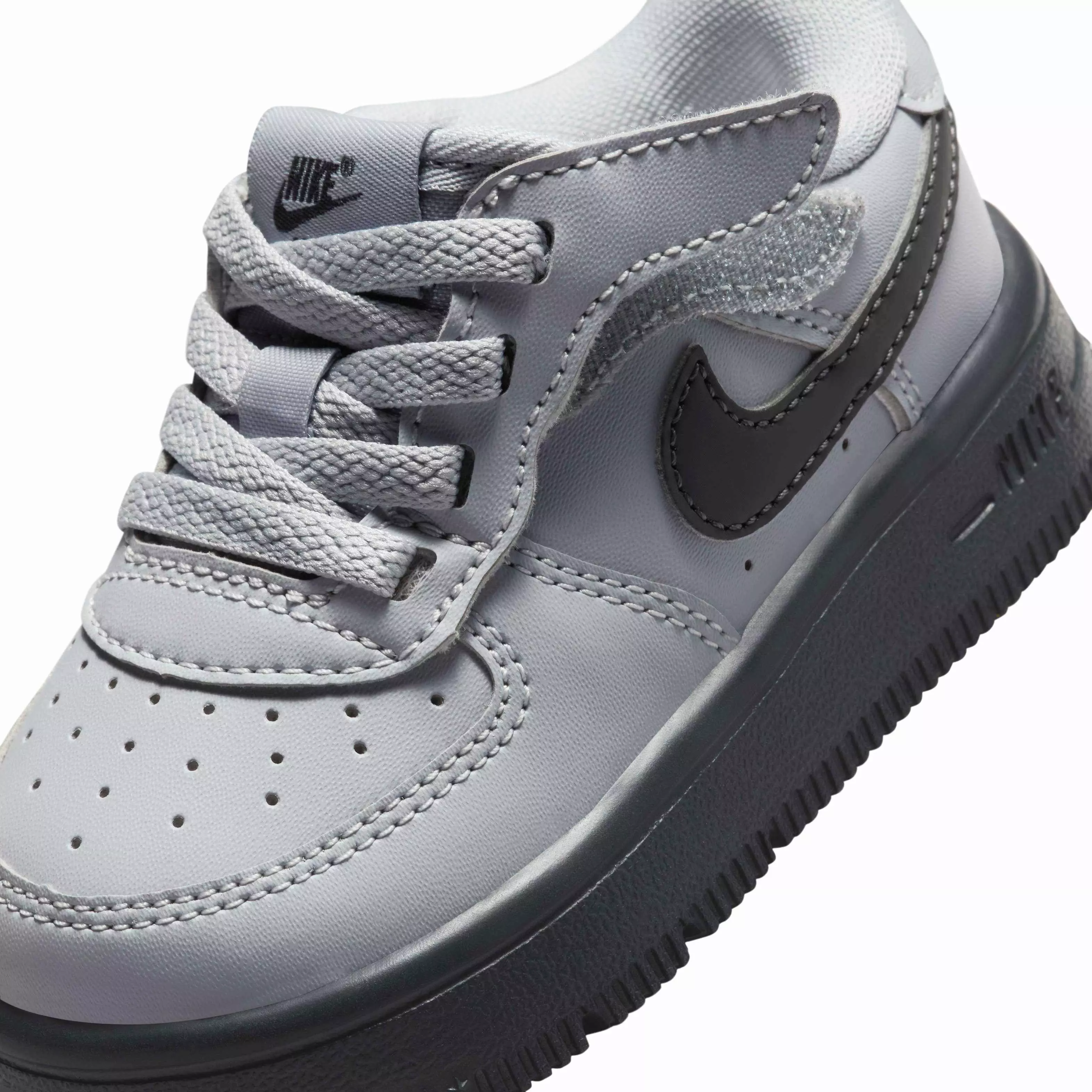 Nike Force 1 Low EasyOn "Wolf Grey/Dark Smoke Grey" Infant Boys' Shoe - GREY/DK GREY