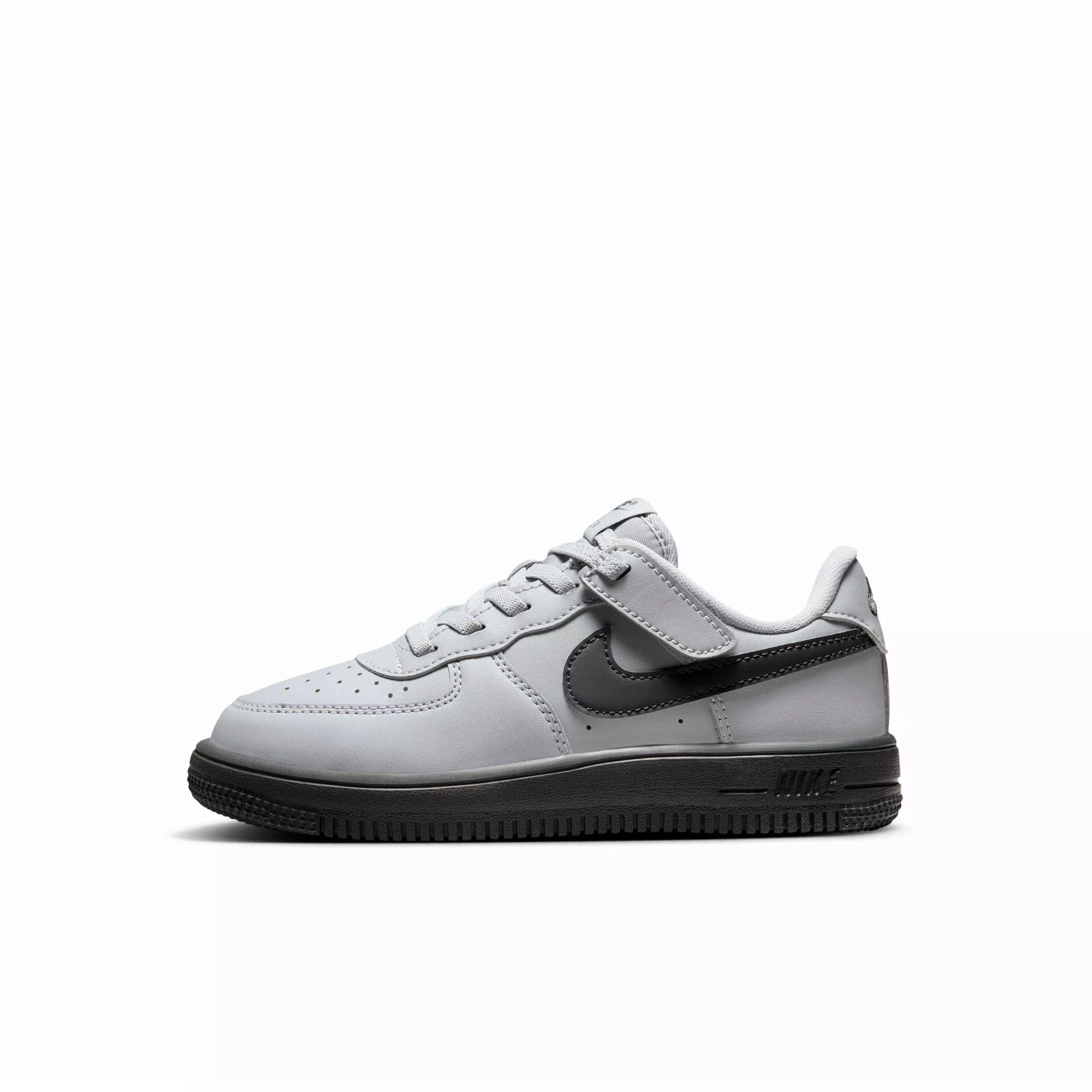 Nike Force 1 Low EasyOn "Wolf Grey/Dark Smoke Grey" Preschool Boys' Shoe - GREY/DK GREY