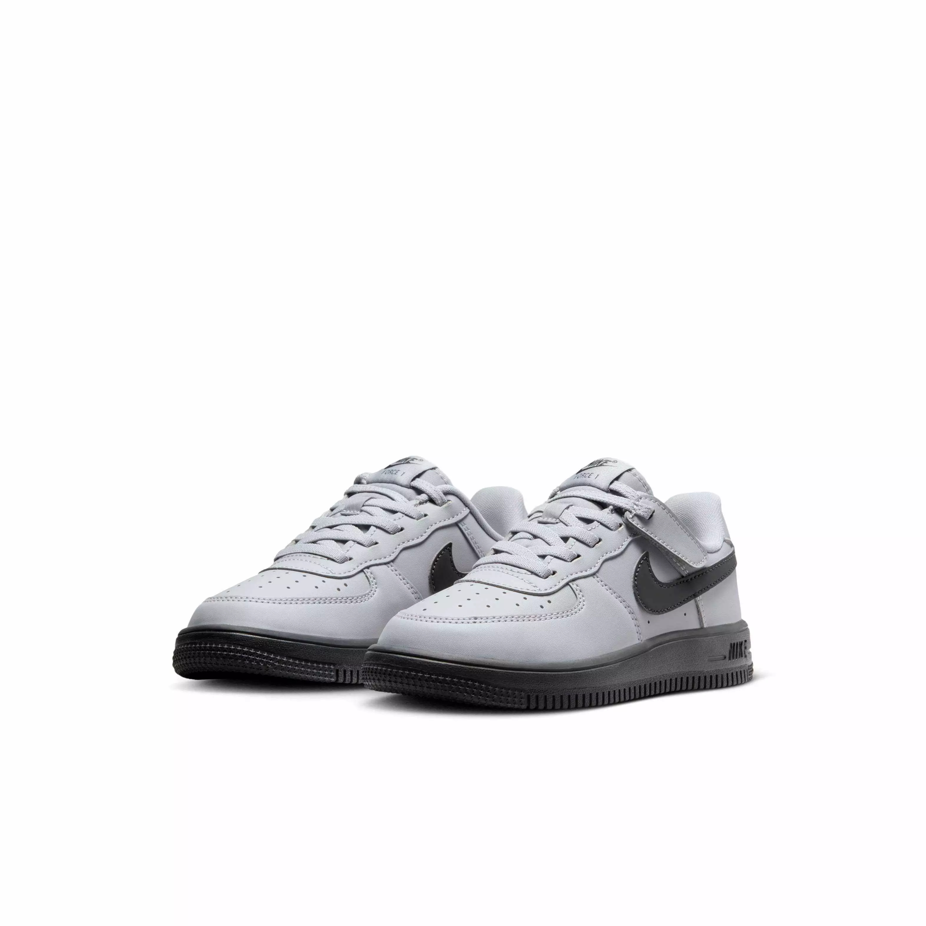 Nike Force 1 Low EasyOn "Wolf Grey/Dark Smoke Grey" Preschool Boys' Shoe - GREY/DK GREY