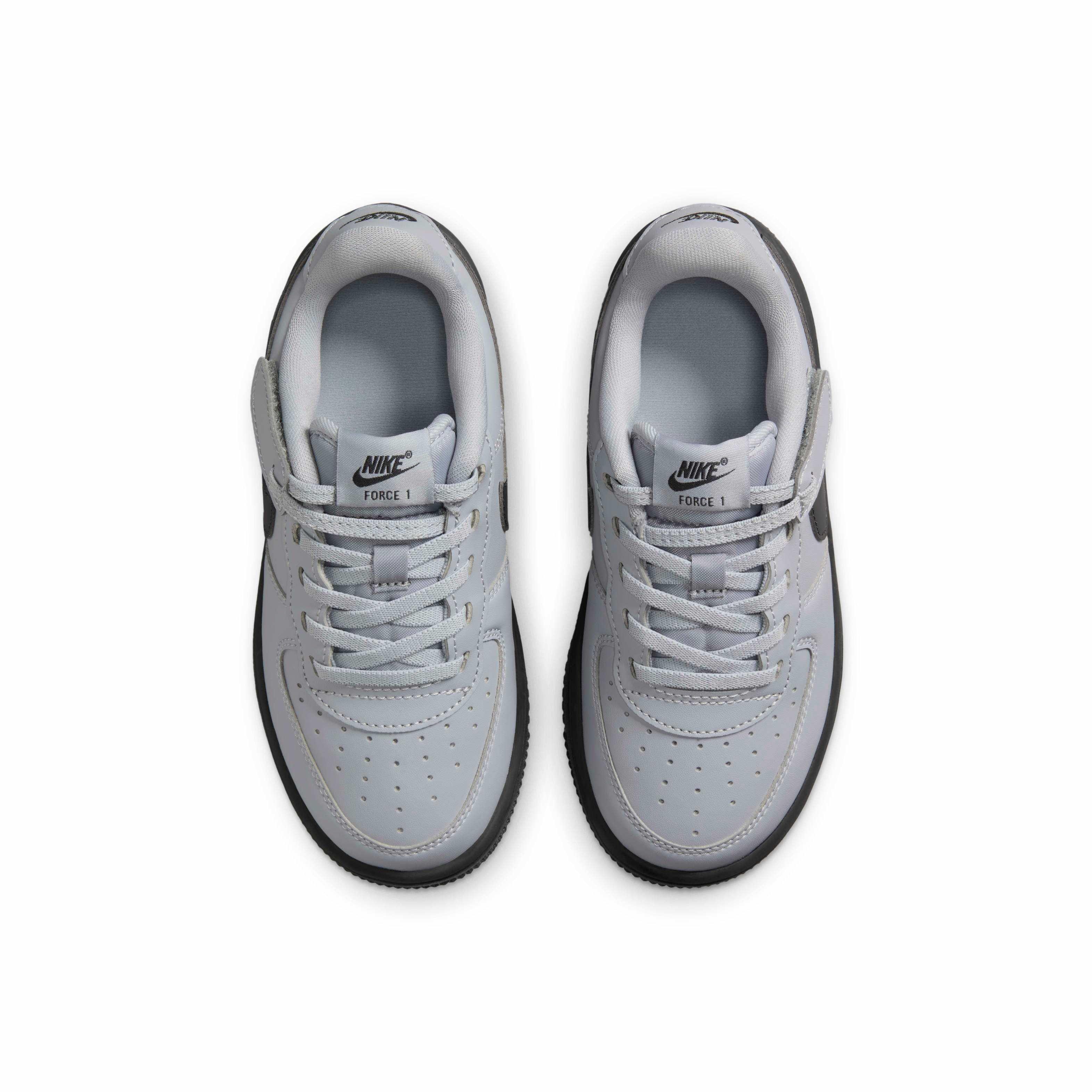 Nike Force 1 Low EasyOn Preschool Boys' "Wolf Grey/Dark Smoke Grey" Shoe