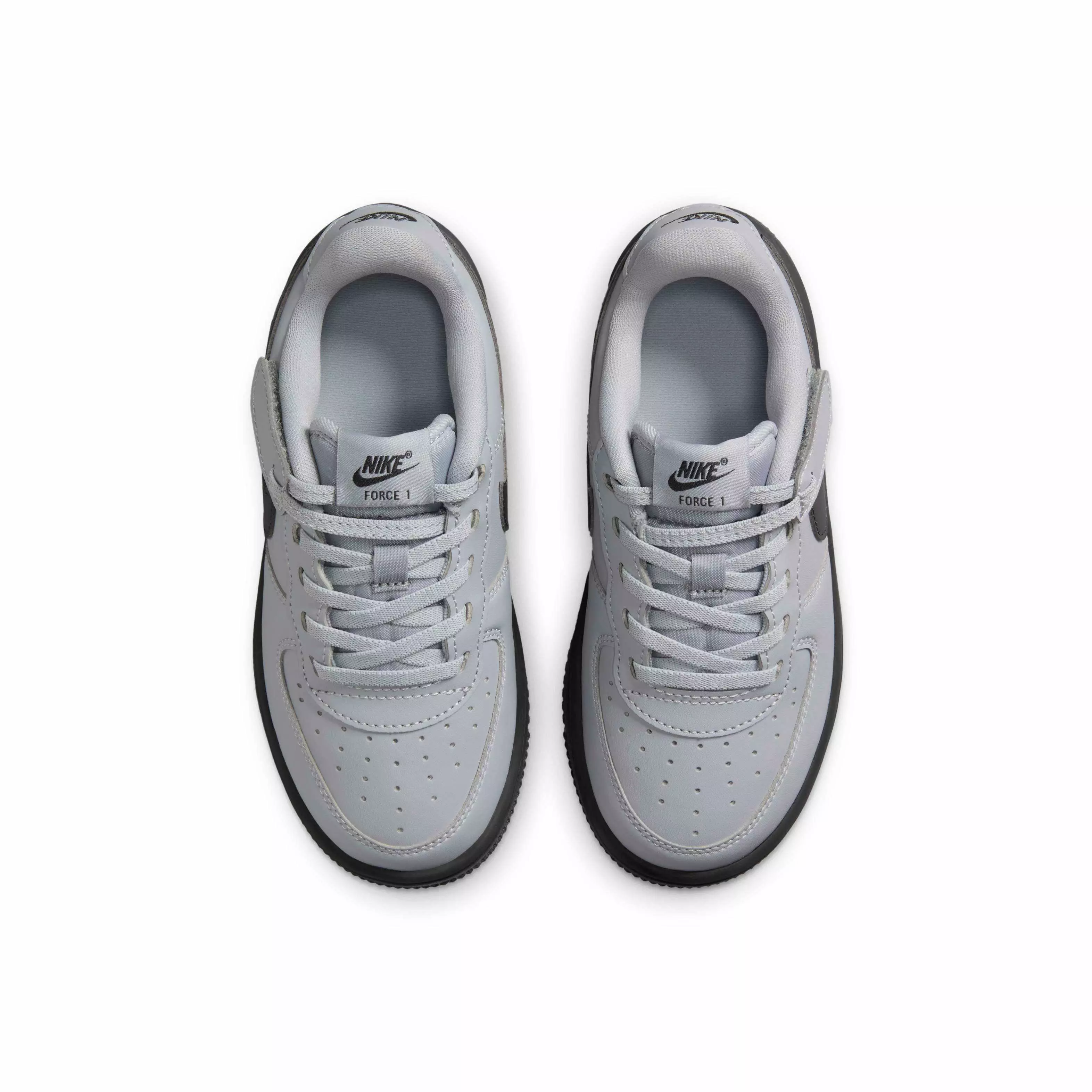 Nike Force 1 Low EasyOn "Wolf Grey/Dark Smoke Grey" Preschool Boys' Shoe - GREY/DK GREY