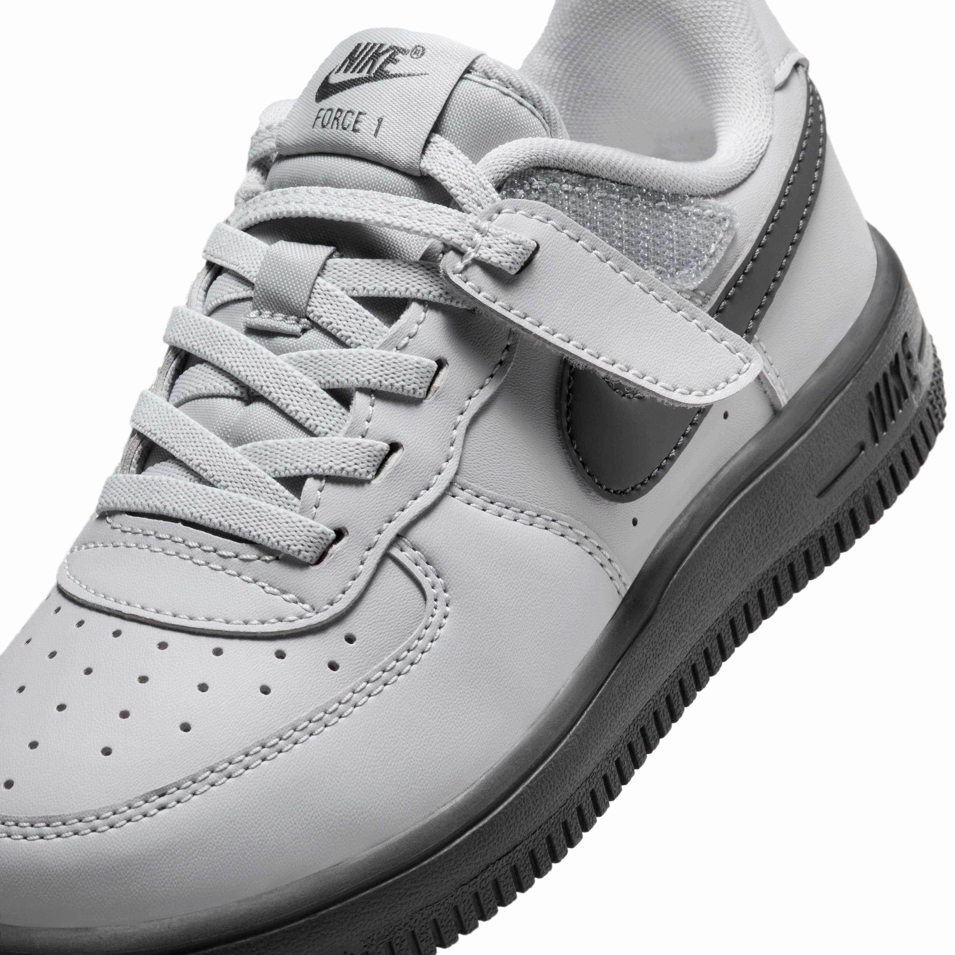 Nike Force 1 Low EasyOn Preschool Boys' "Wolf Grey/Dark Smoke Grey" Shoe