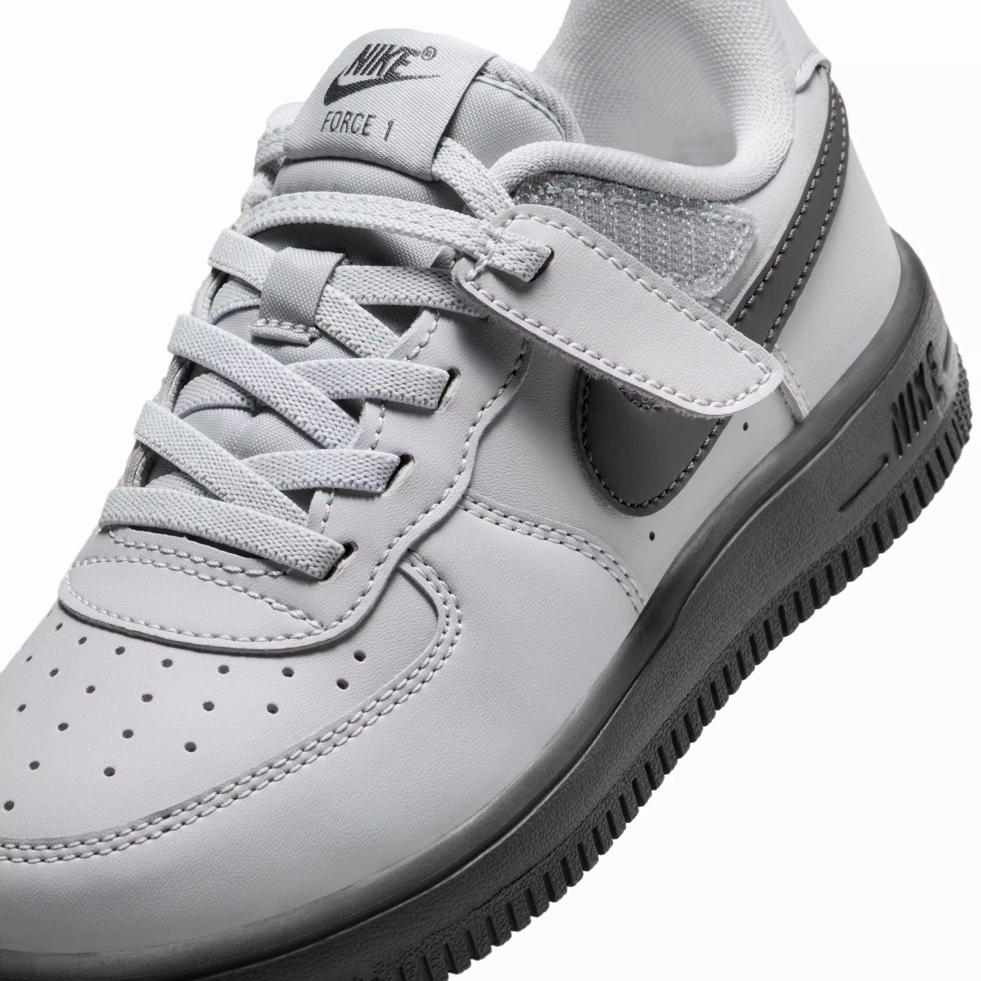 Nike Force 1 Low EasyOn "Wolf Grey/Dark Smoke Grey" Preschool Boys' Shoe - GREY/DK GREY