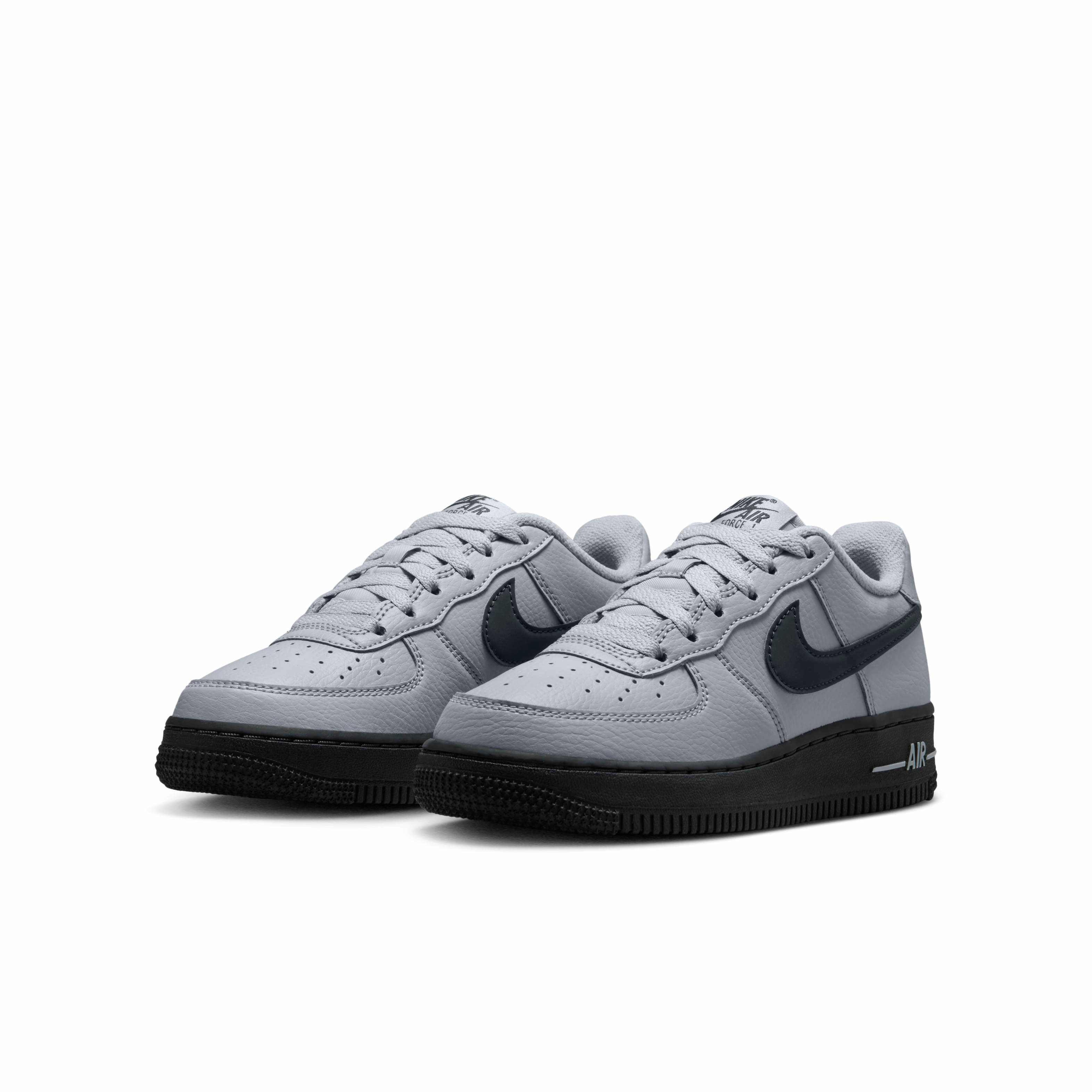 Nike Air Force 1 "Wolf Grey/Dark Smoke Grey" Grade School Boys' Shoe - GREY/DK GREY Thumbnail View 3