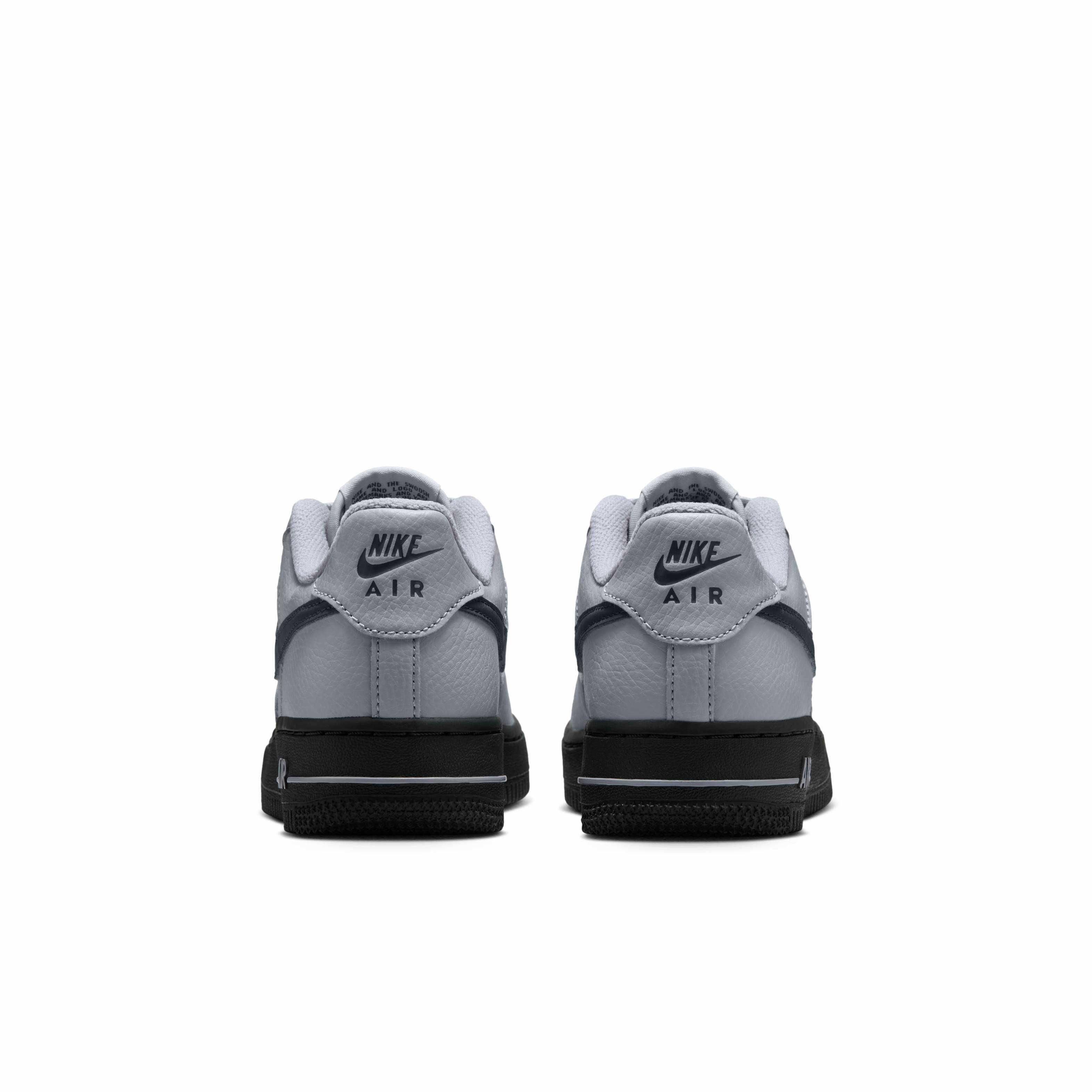 Nike Air Force 1 "Wolf Grey/Dark Smoke Grey" Grade School Boys' Shoe - GREY/DK GREY Thumbnail View 5