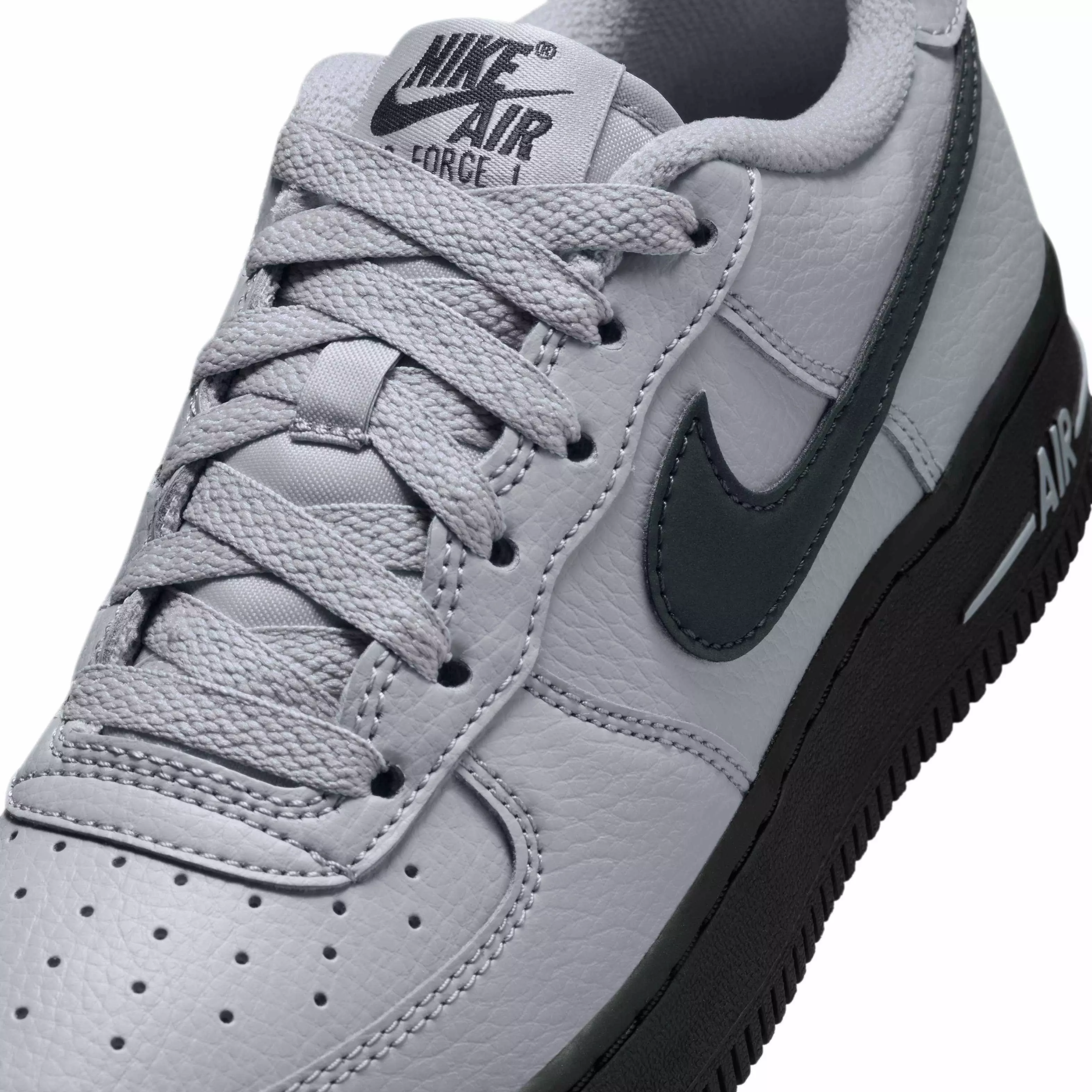 Nike Air Force 1 "Wolf Grey/Dark Smoke Grey" Grade School Boys' Shoe - GREY/DK GREY