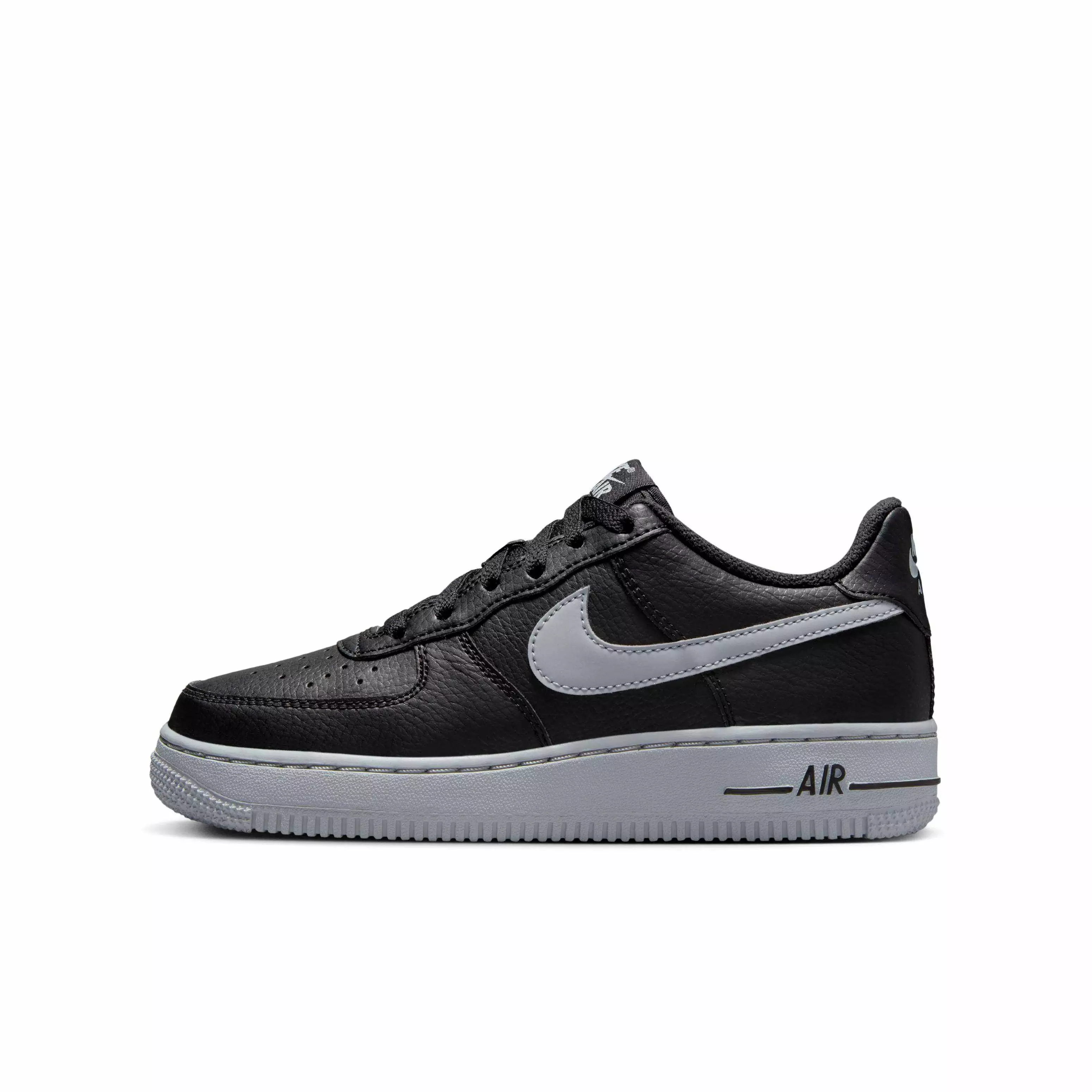 Nike Air Force 1 "Black/Wolf Grey" Grade School Boys' Shoe - BLACK/GREY