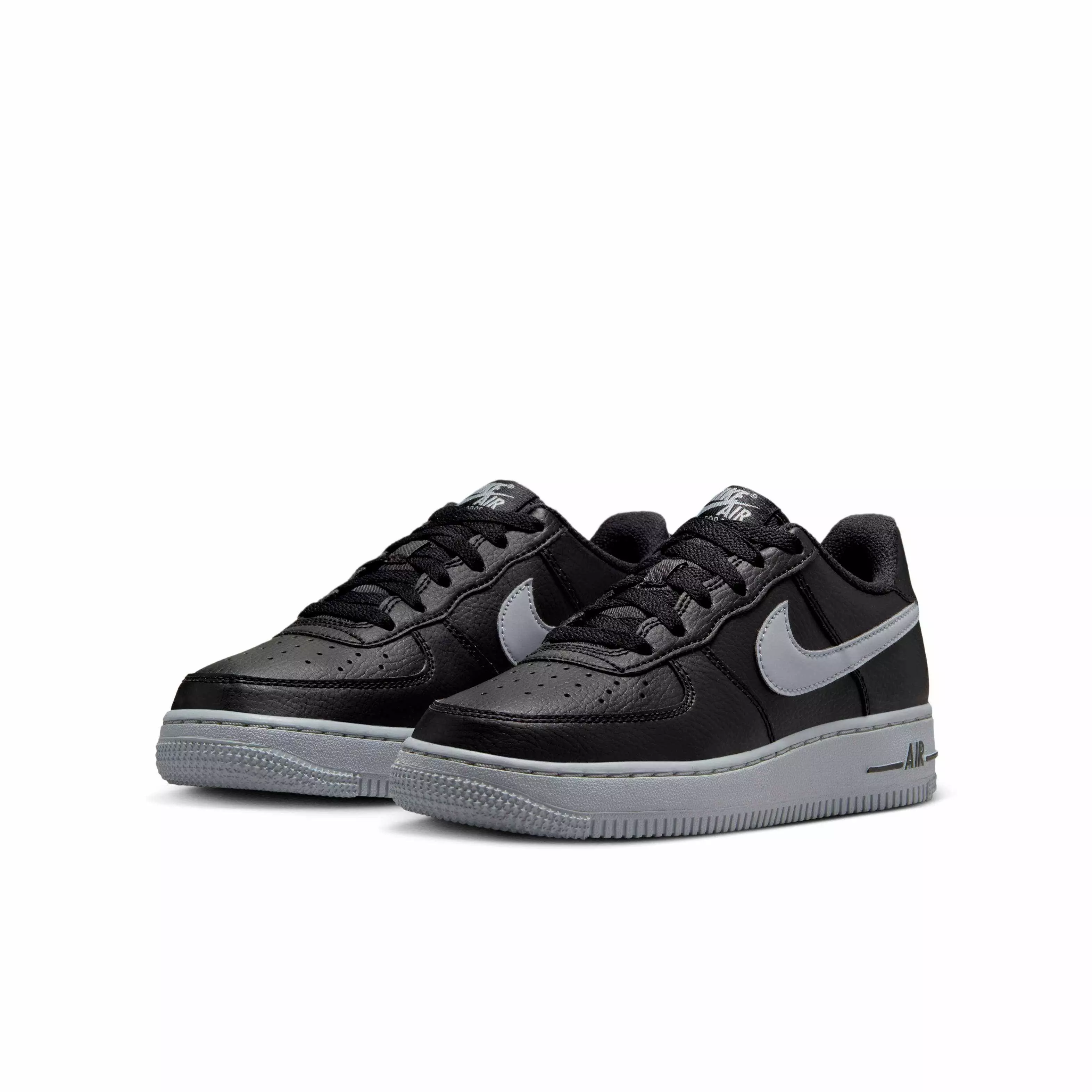 Nike Air Force 1 "Black/Wolf Grey" Grade School Boys' Shoe - BLACK/GREY
