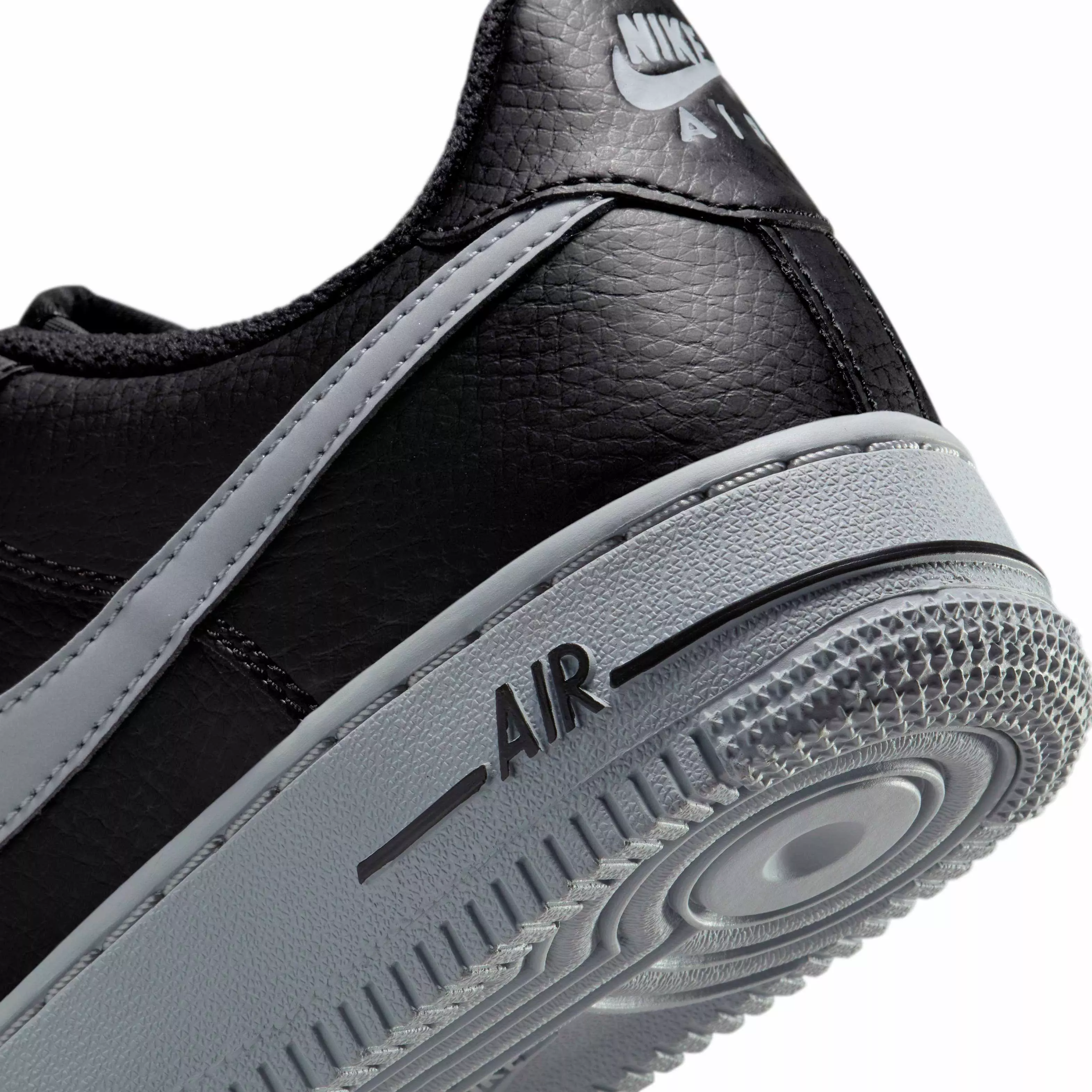 Nike Air Force 1 "Black/Wolf Grey" Grade School Boys' Shoe - BLACK/GREY