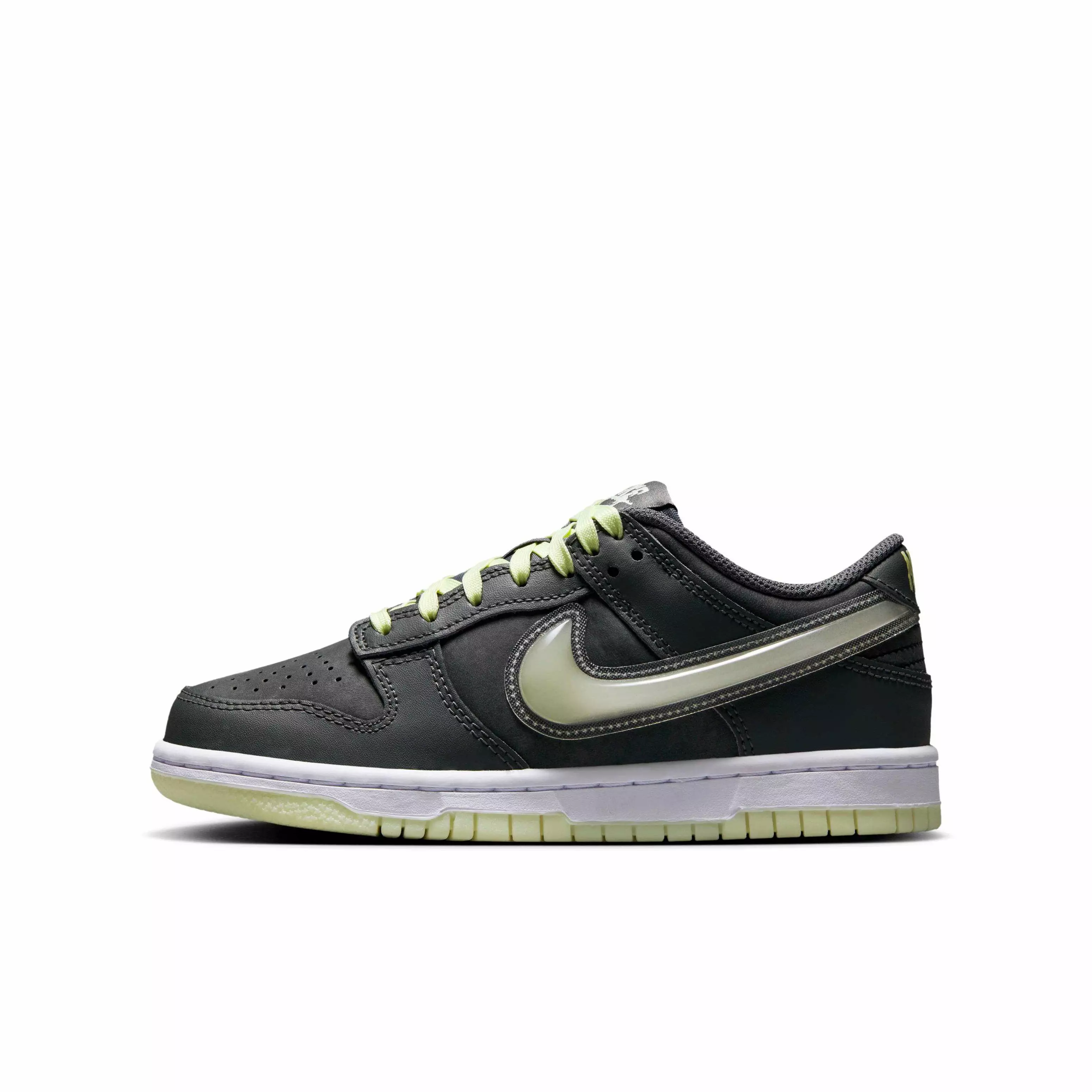 Nike Dunk Low "Iron Grey/Lime Ice/White/Cool Grey" Grade School Boys' Shoe - GREY/LIME/WHITE/GREY