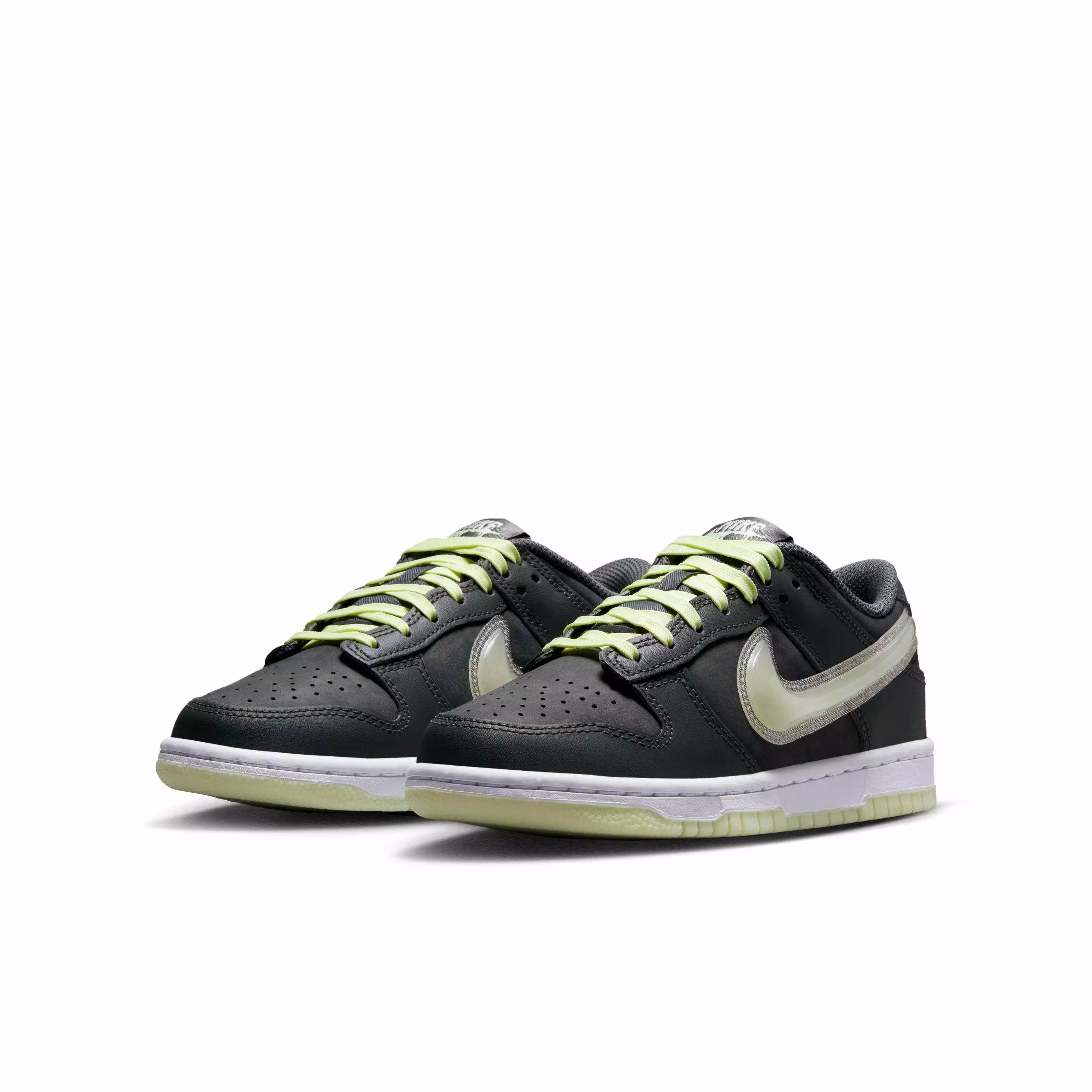 Nike Dunk Low "Iron Grey/Lime Ice/White/Cool Grey" Grade School Boys' Shoe - GREY/LIME/WHITE/GREY