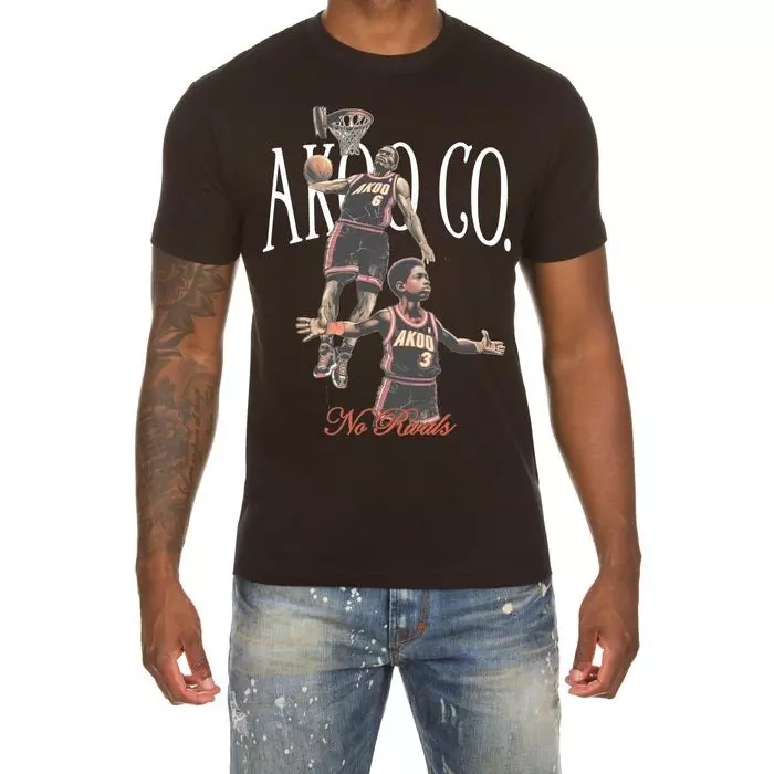 AKOO Men's No Rivals Short Sleeve Graphic Tee - BLACK