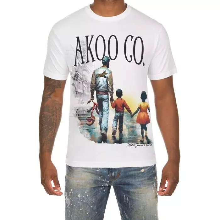AKOO Men's Pops Short Sleeve Graphic Tee - WHITE
