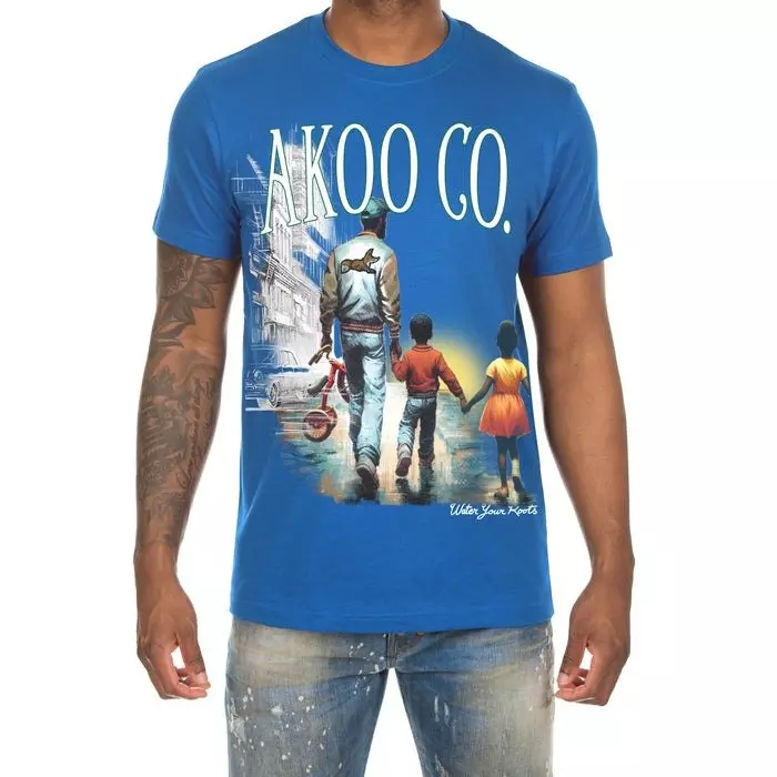 AKOO Men's Pops Short Sleeve Graphic Tee - BLUE