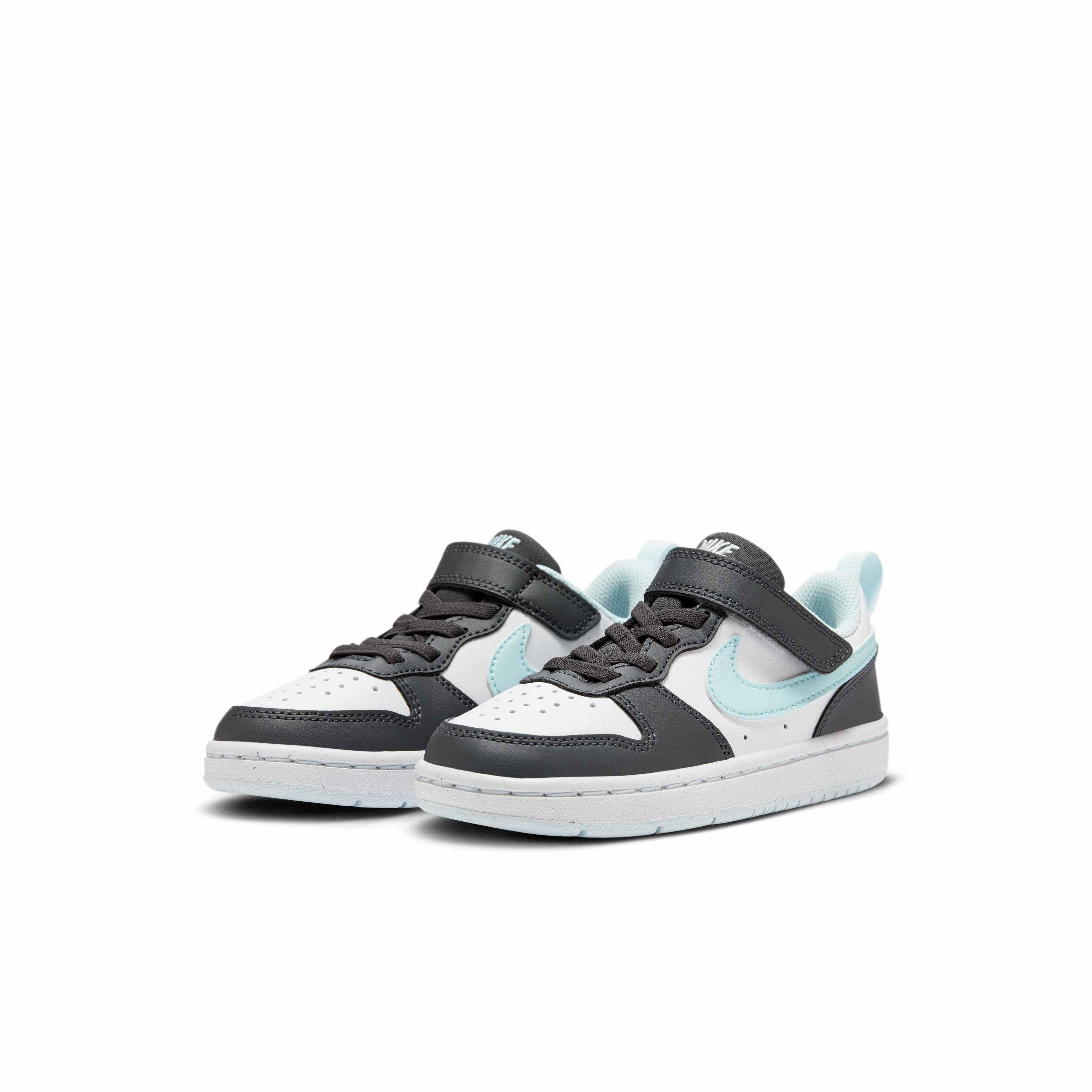 Nike Court Borough Low Recraft "Anthracite/White/Glacier Blue" Preschool Boys' Shoe - ANTHRACITE/WHITE/BLUE Thumbnail View 3