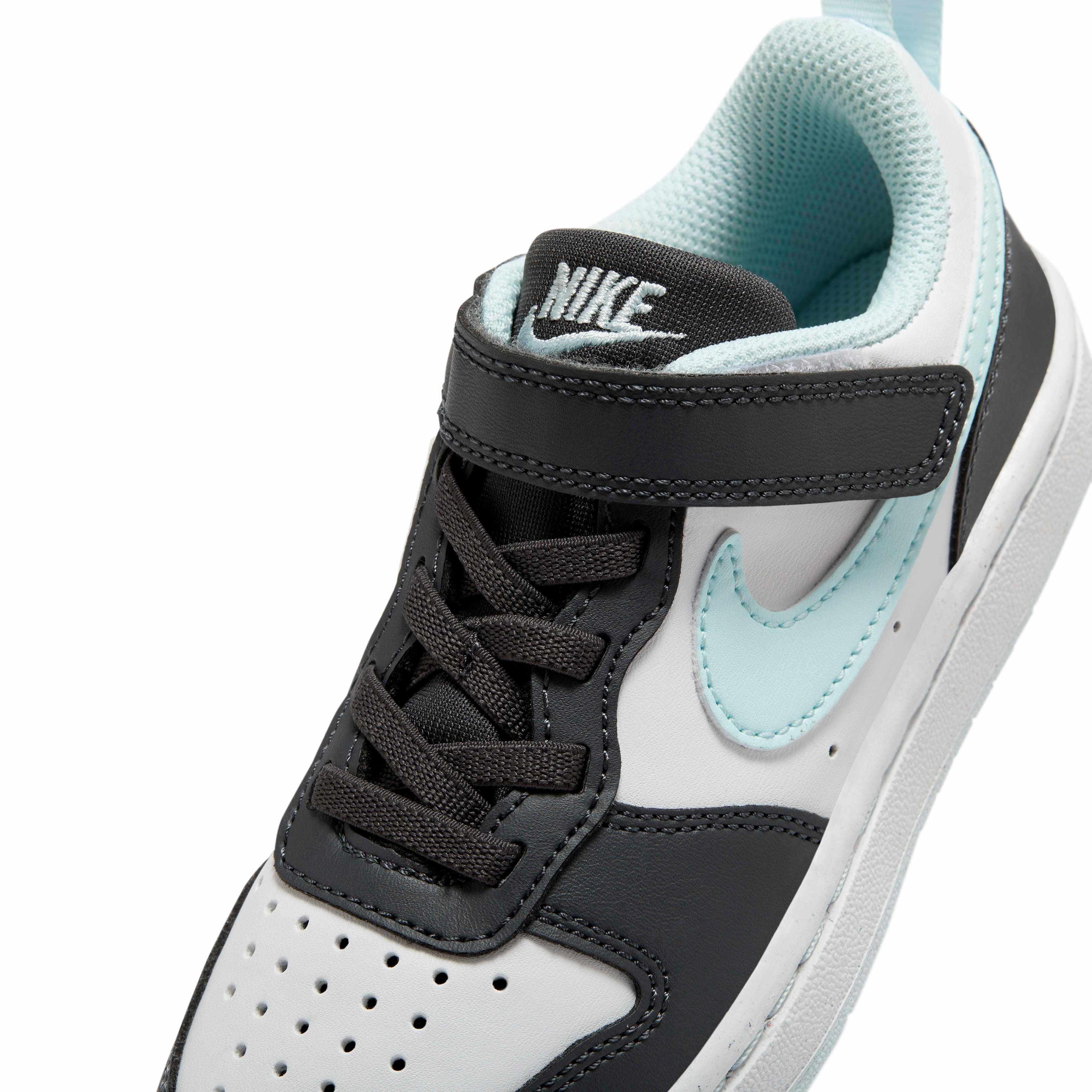 Nike Court Borough Low Recraft "Anthracite/White/Glacier Blue" Preschool Boys' Shoe - ANTHRACITE/WHITE/BLUE Thumbnail View 7