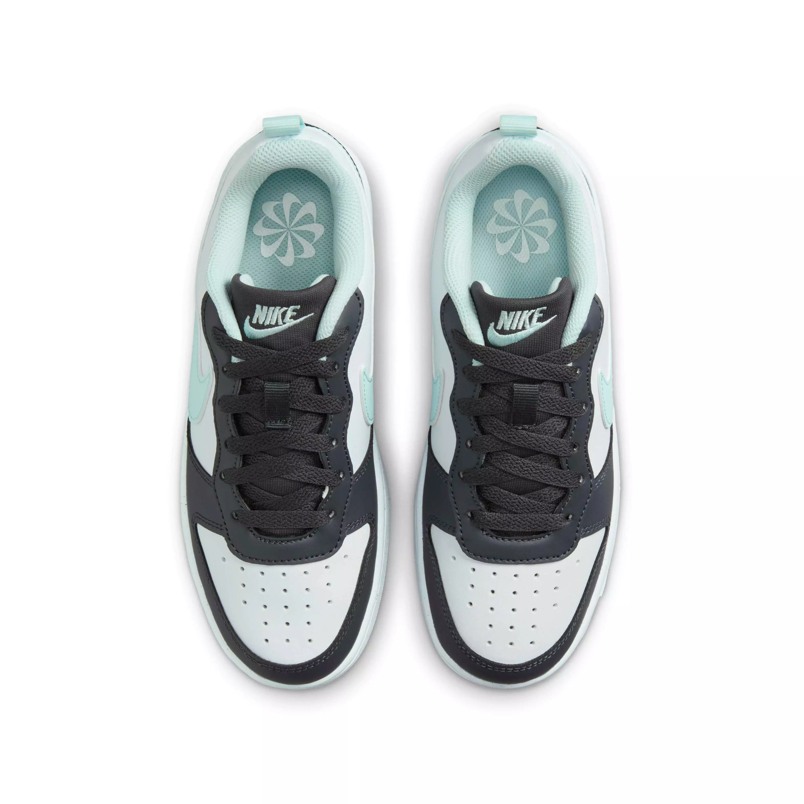 Nike Court Borough Low Recraft "Anthracite/White/Glacier Blue" Grade School Boys' Shoe - ANTHRACITE/WHITE/BLUE