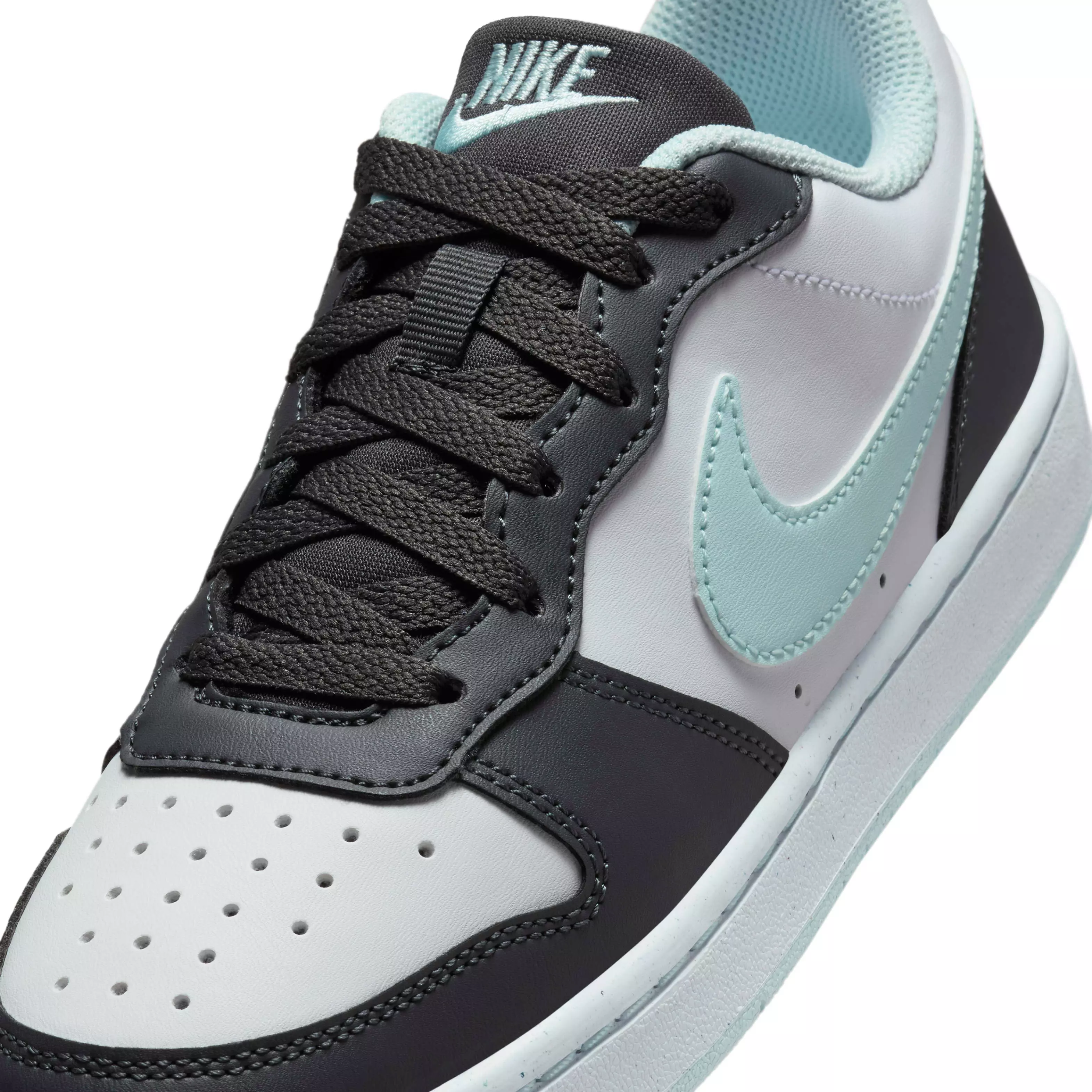 Nike Court Borough Low Recraft "Anthracite/White/Glacier Blue" Grade School Boys' Shoe - ANTHRACITE/WHITE/BLUE