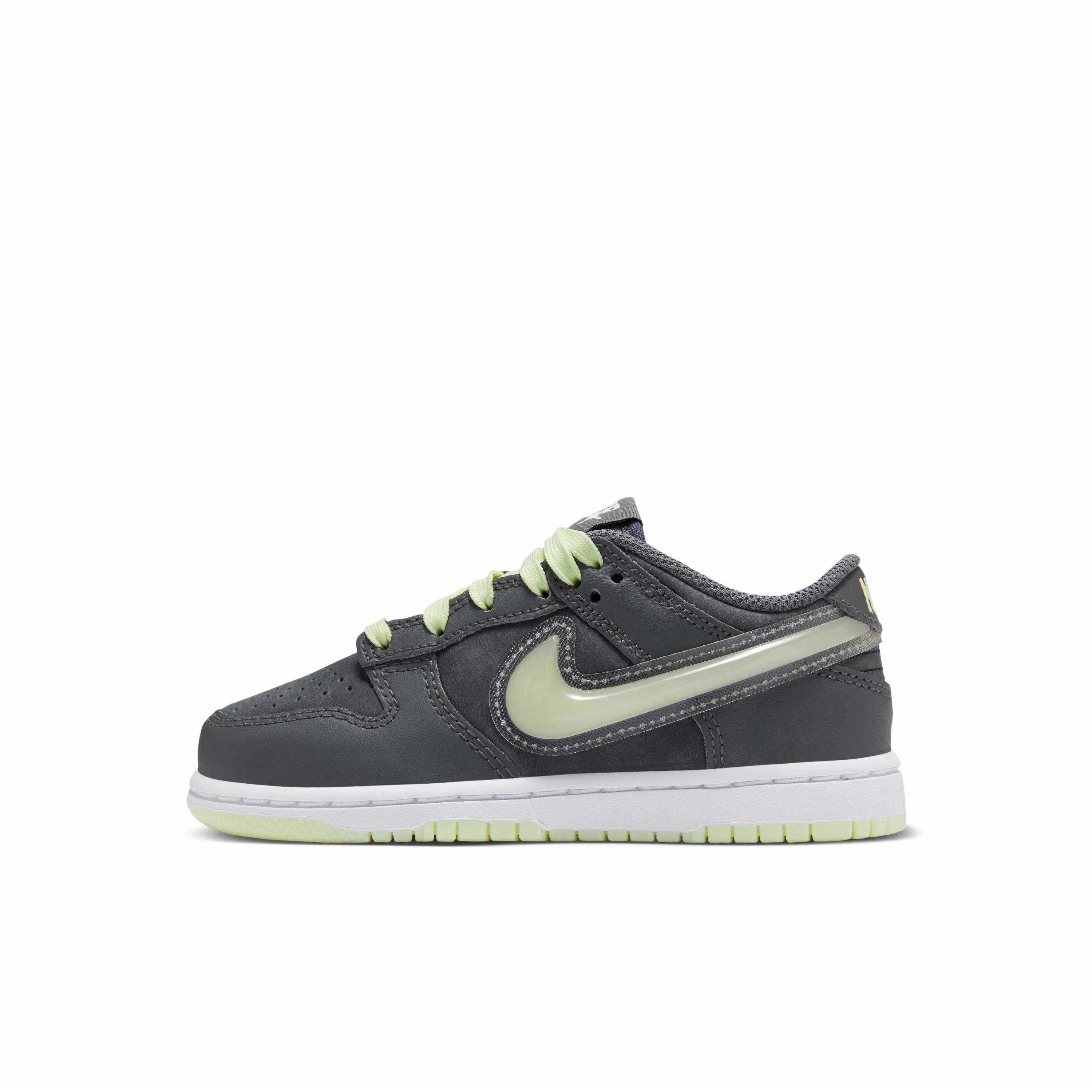 Nike Dunk Low "Iron Grey/Lime Ice/White/Cool Grey" Preschool Boys' Shoe - GREY/LIME/WHITE/GREY Thumbnail View 2