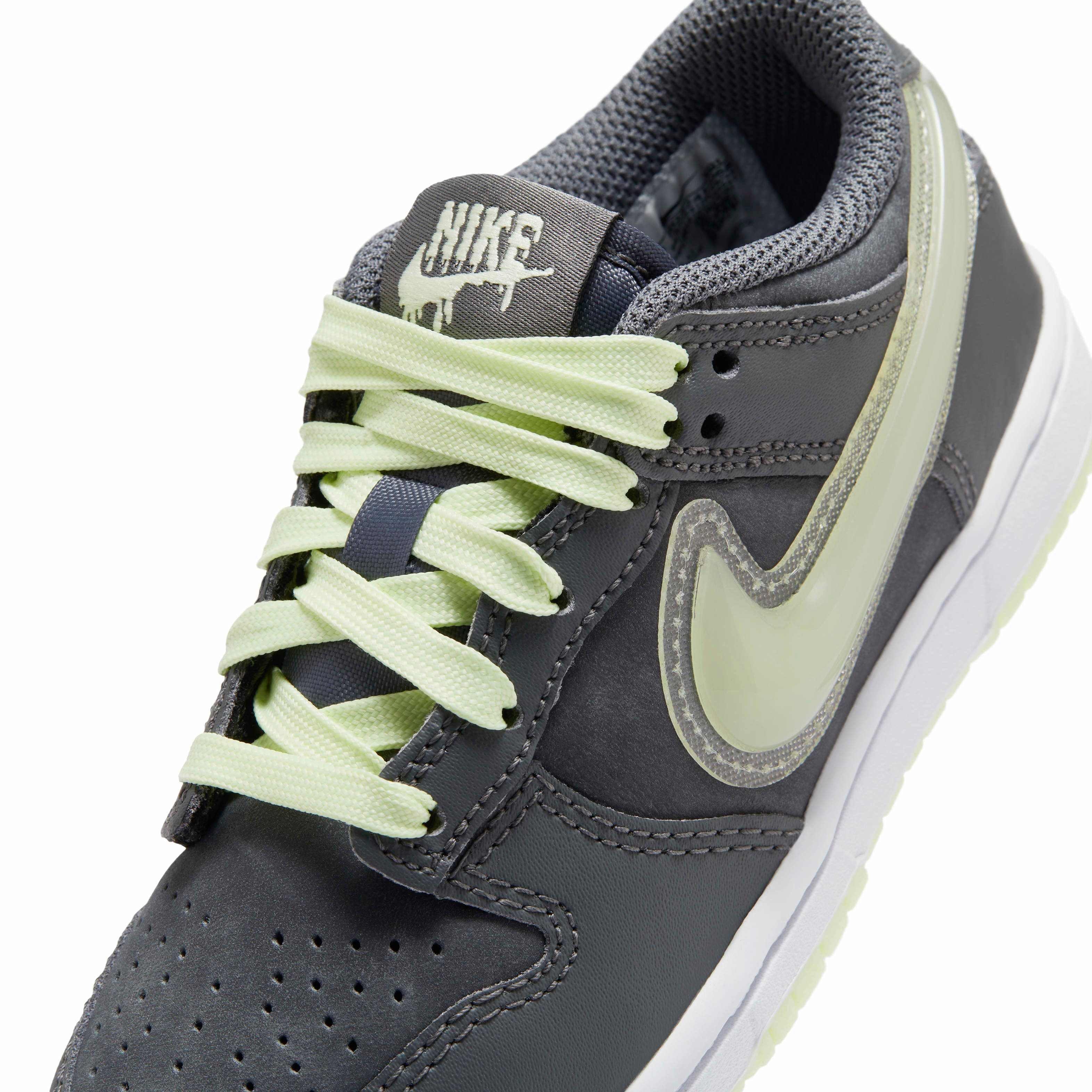 Nike Dunk Low "Iron Grey/Lime Ice/White/Cool Grey" Preschool Boys' Shoe - GREY/LIME/WHITE/GREY Thumbnail View 7