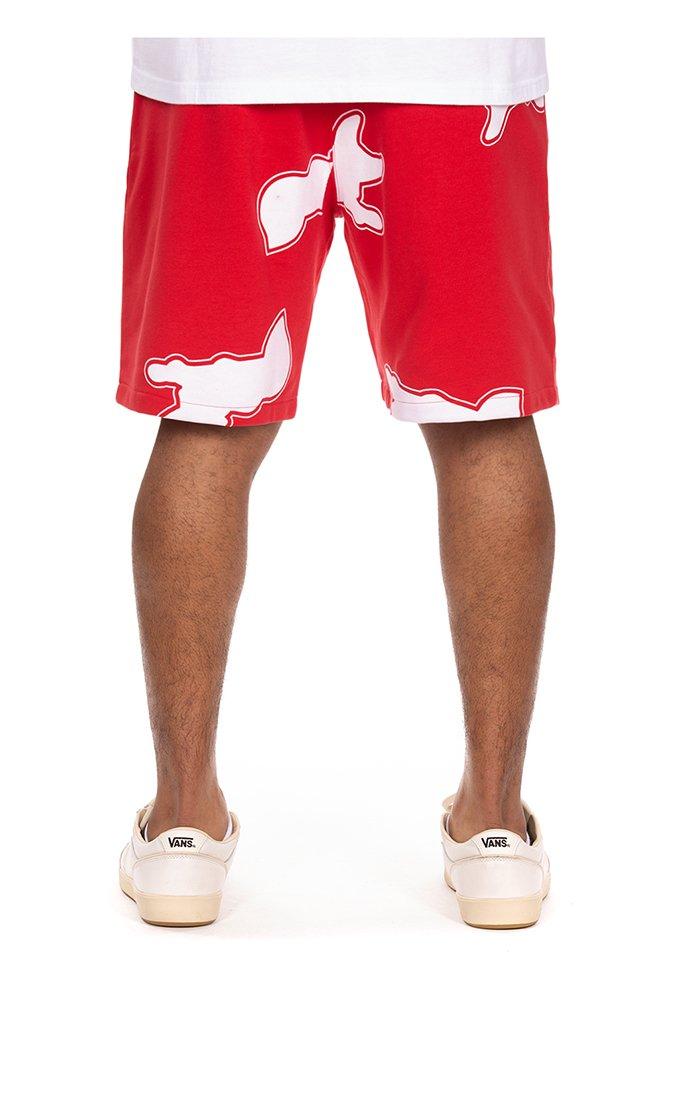 AKOO Men's Flocked Snobby Short - Red - RED Thumbnail View 2