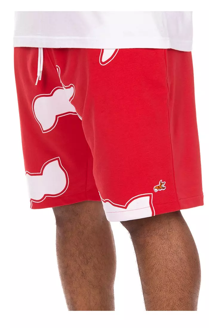 AKOO Men's Flocked Snobby Short - Red - RED