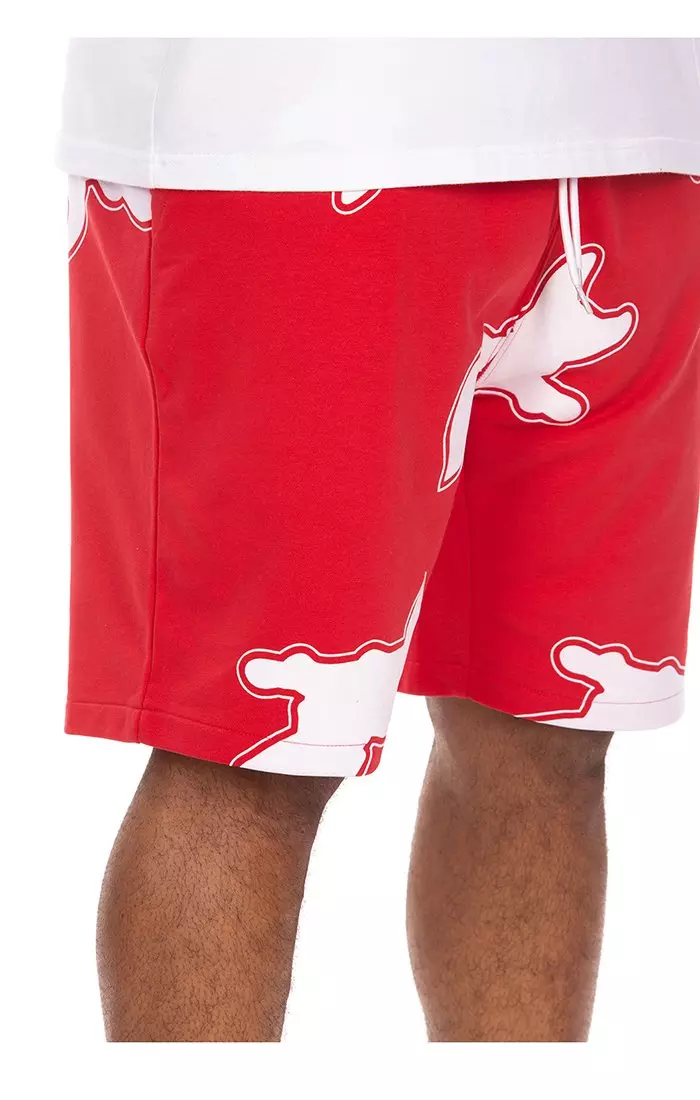 AKOO Men's Flocked Snobby Short - Red - RED