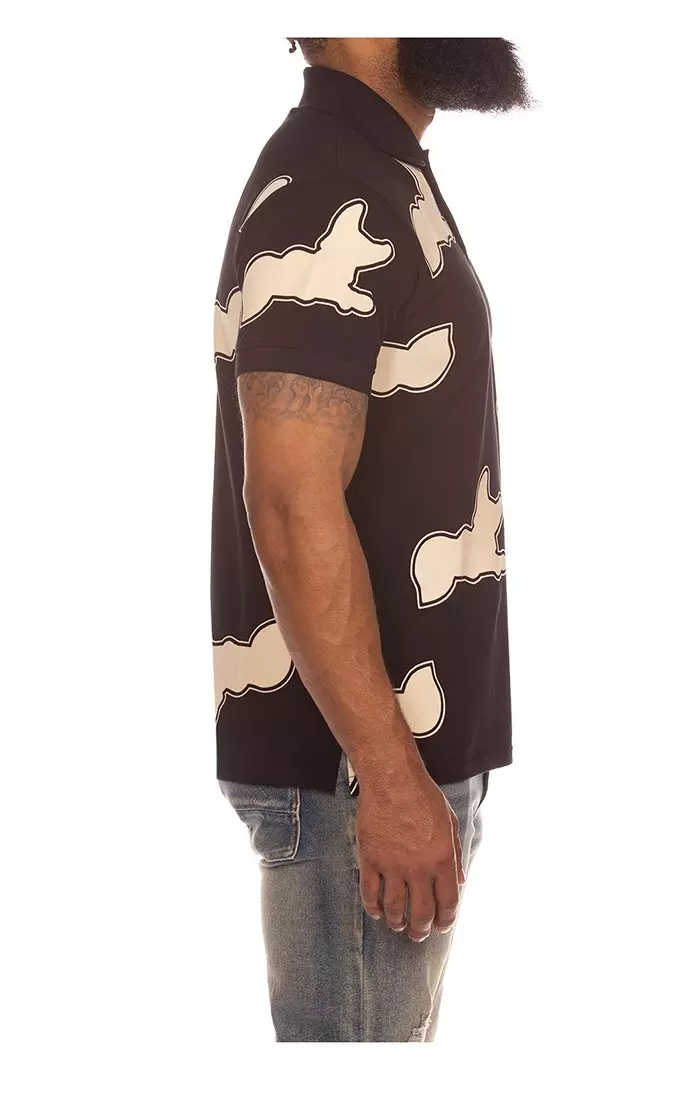 AKOO Men's Snobby Pattern Polo - BLACK