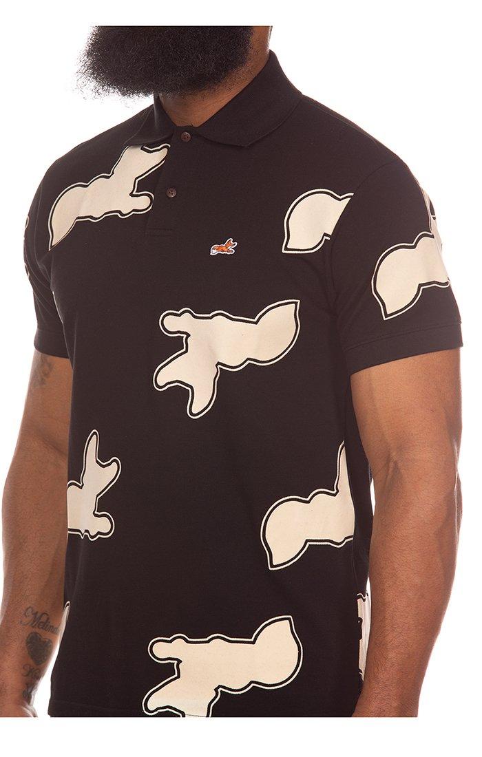 AKOO Men's Snobby Pattern Polo - BLACK Thumbnail View 4