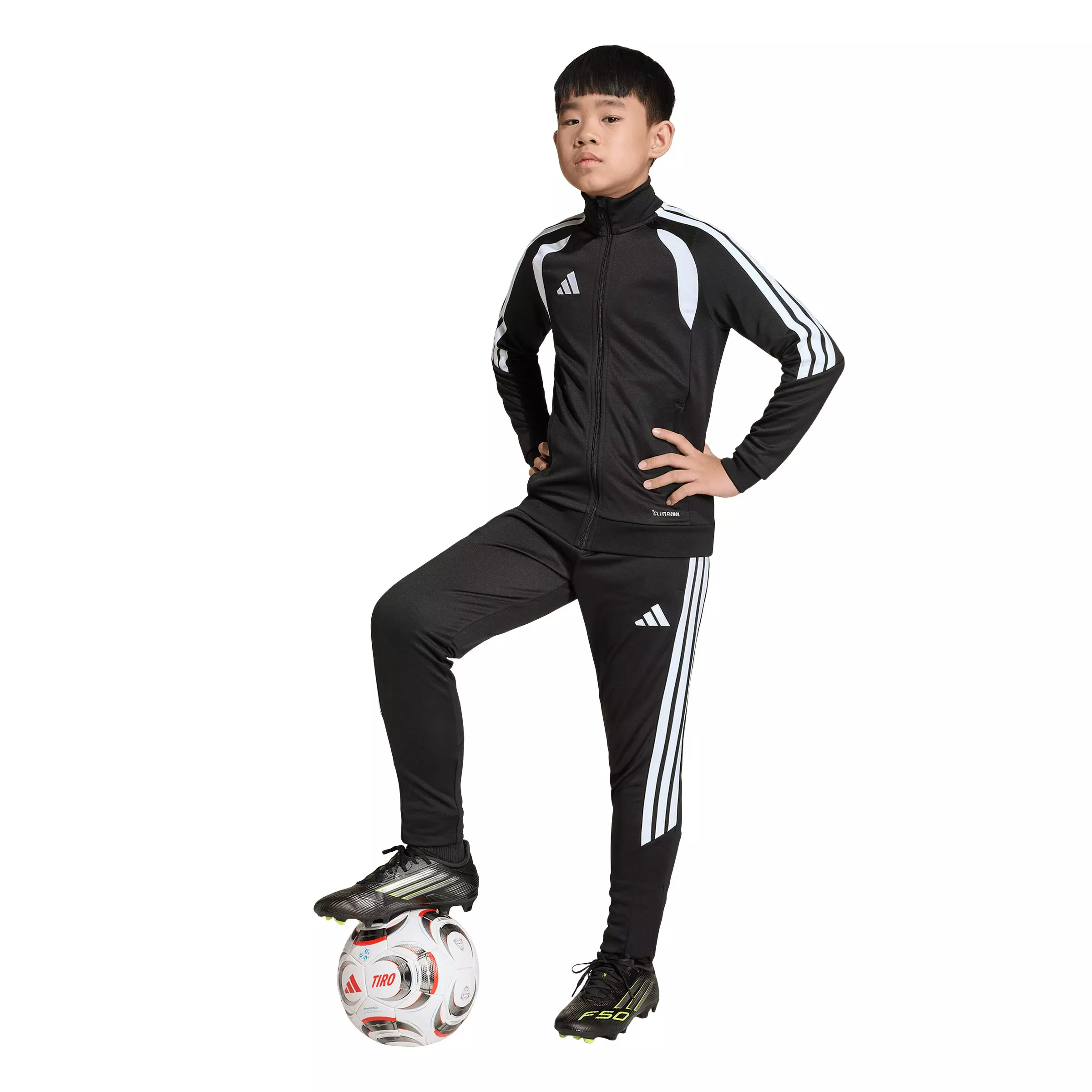 adidas Big Boys' Tiro26 League Soccer Training Jacket - Black/White - BLACK/WHITE